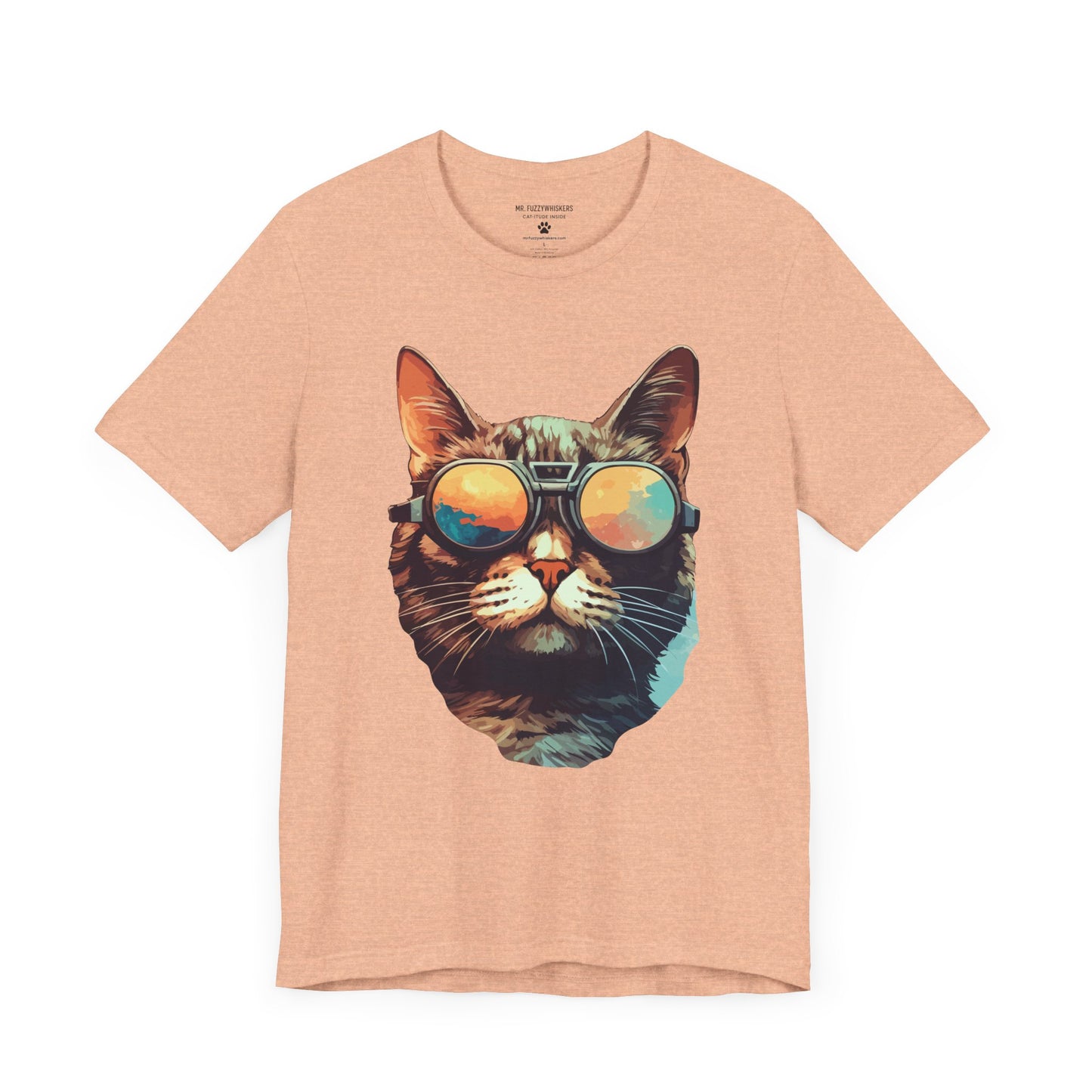 Cool Cat Sunglasses T-Shirt – Retro Sunset Goggles Cat Art | Mr. Fuzzywhiskers
