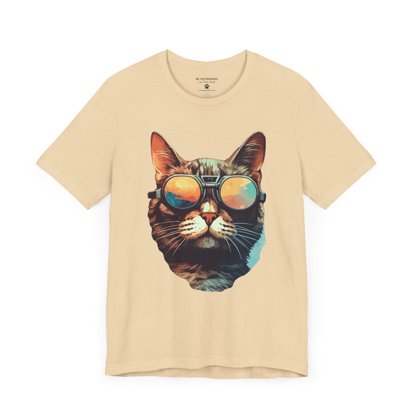 Cool Cat Sunglasses T-Shirt – Retro Sunset Goggles Cat Art | Mr. Fuzzywhiskers