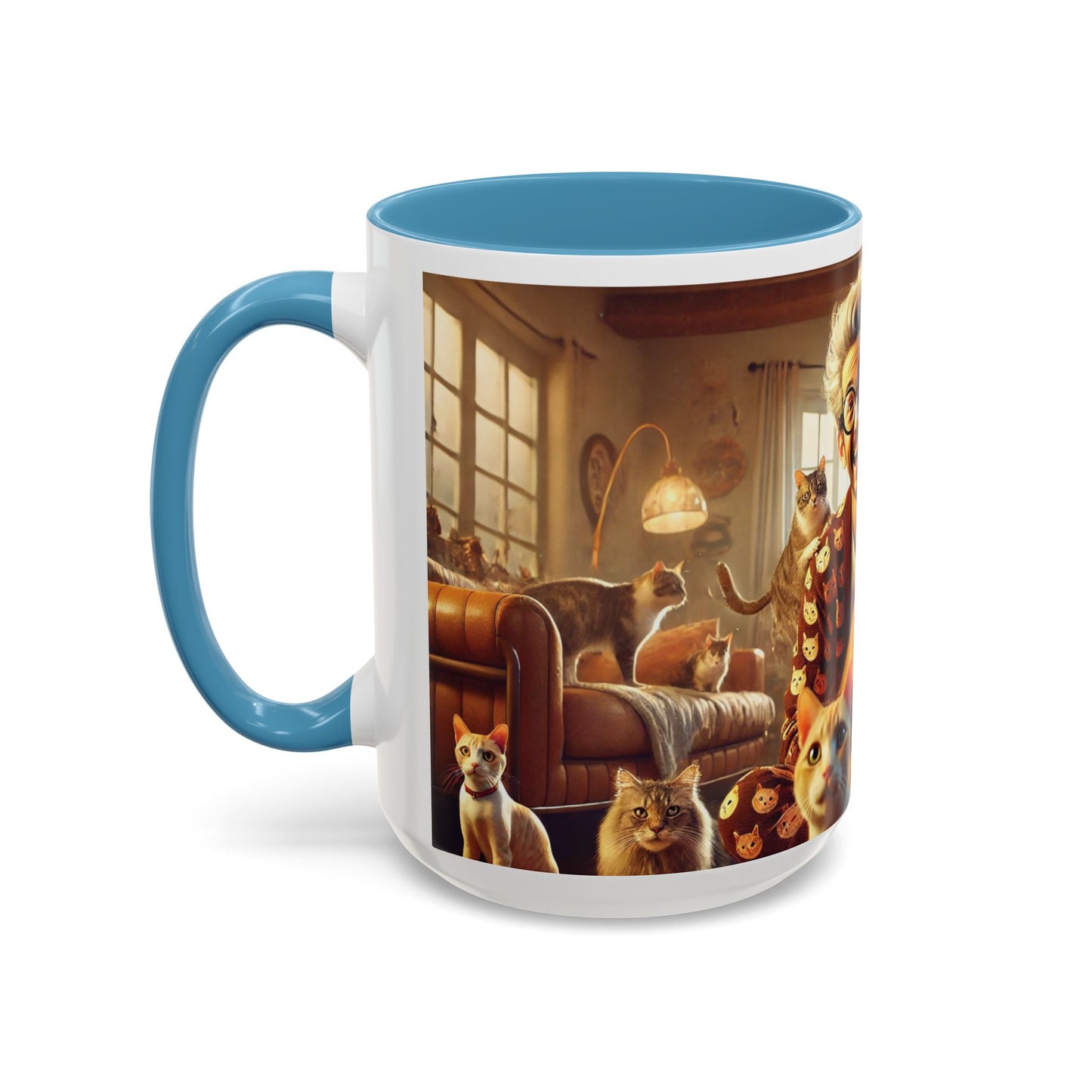 Crazy Cat Man Mug - Fun and Quirky Cat Lover Design in Five Colors