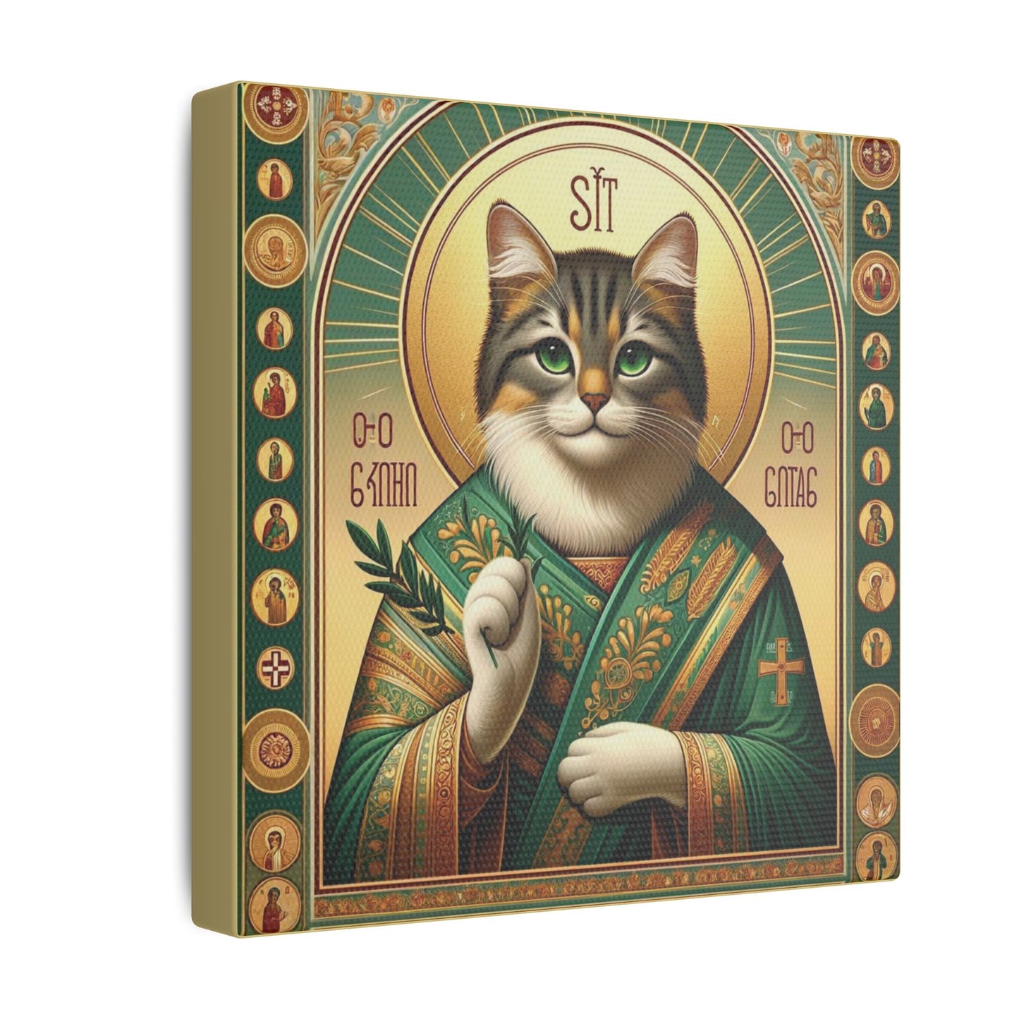 Cat Ikon Canvas - Sacred Feline-Inspired Wall Art