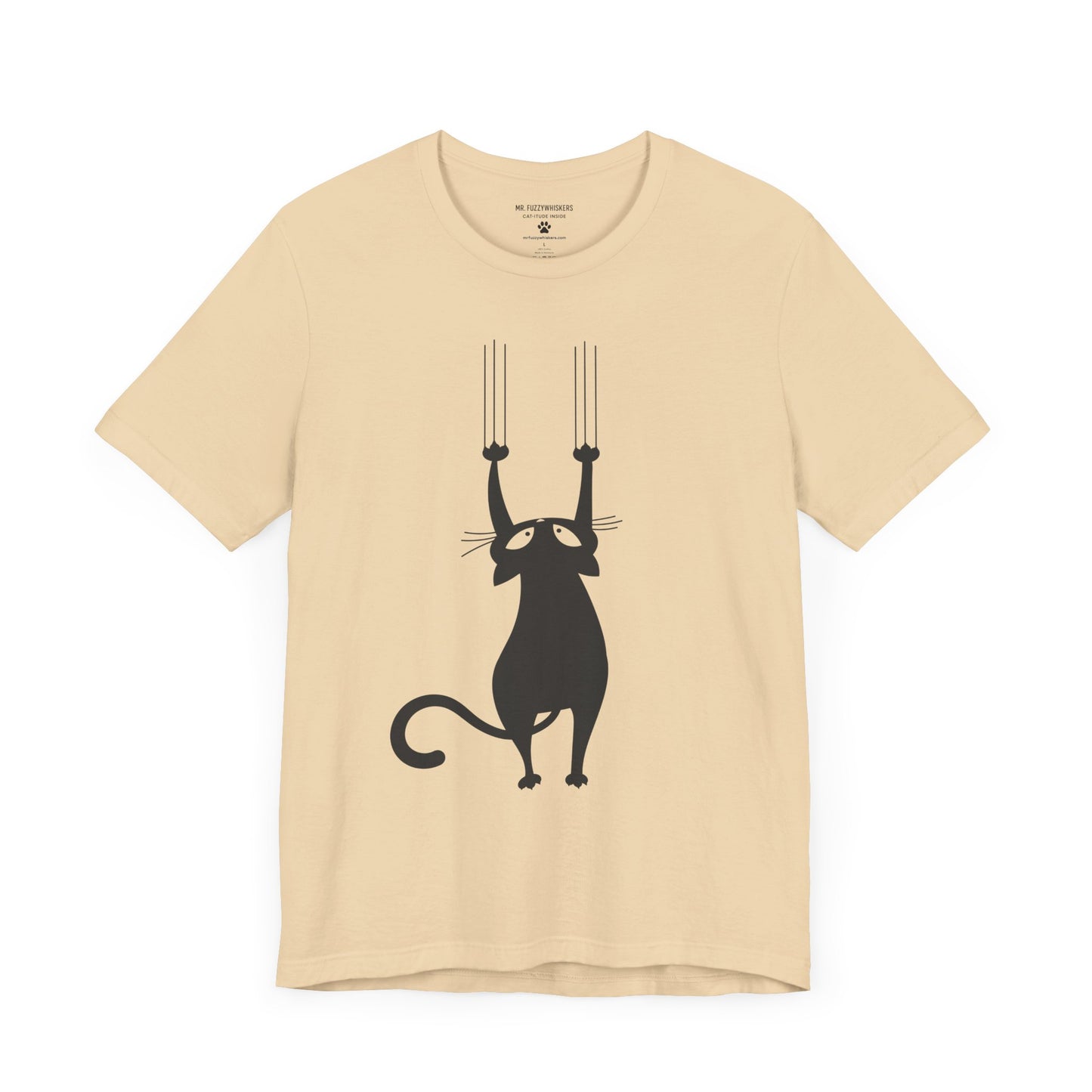 Clawing Cat T-Shirt β Funny Scratch Design with Cat Silhouette | Mr. Fuzzywhiskers