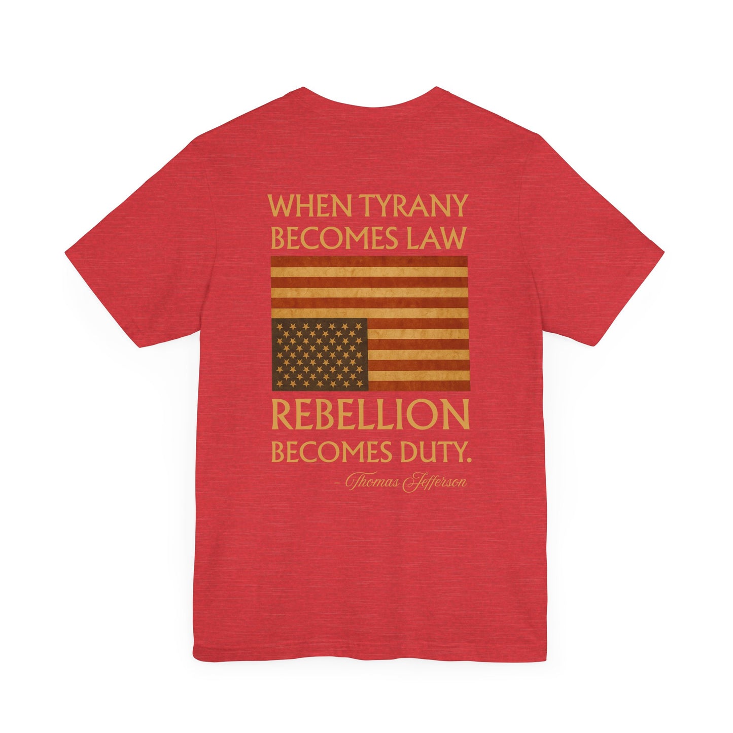 Patriotic Rebellion T-Shirt – Uncle Sam Cat Pocket Art + “When Tyranny Becomes Law” Back Design