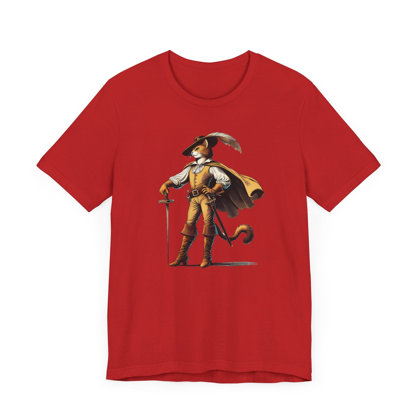 Swashbuckling Cat T-Shirt - Dashing Puss in Boots Design