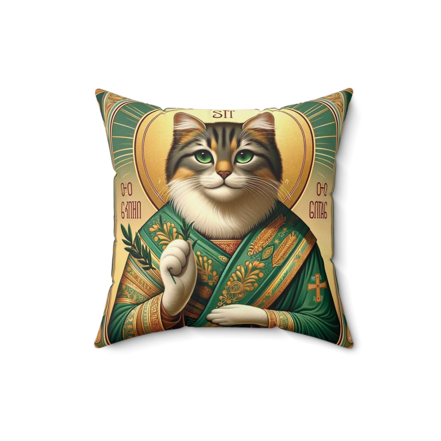Cat Ikon Pillow - Divine Feline Art with Double-Sided Design