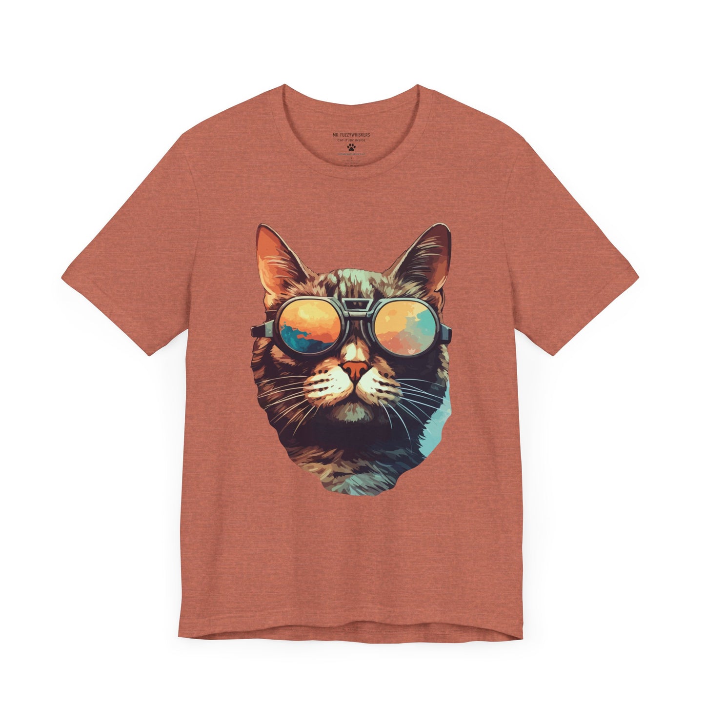 Cool Cat Sunglasses T-Shirt – Retro Sunset Goggles Cat Art | Mr. Fuzzywhiskers
