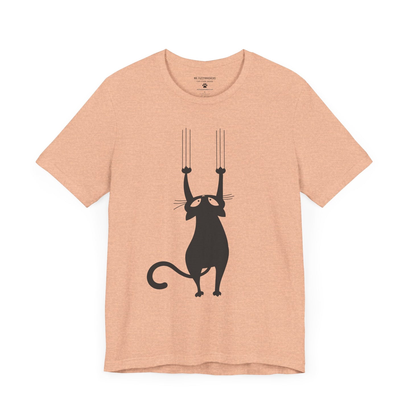 Clawing Cat T-Shirt β Funny Scratch Design with Cat Silhouette | Mr. Fuzzywhiskers