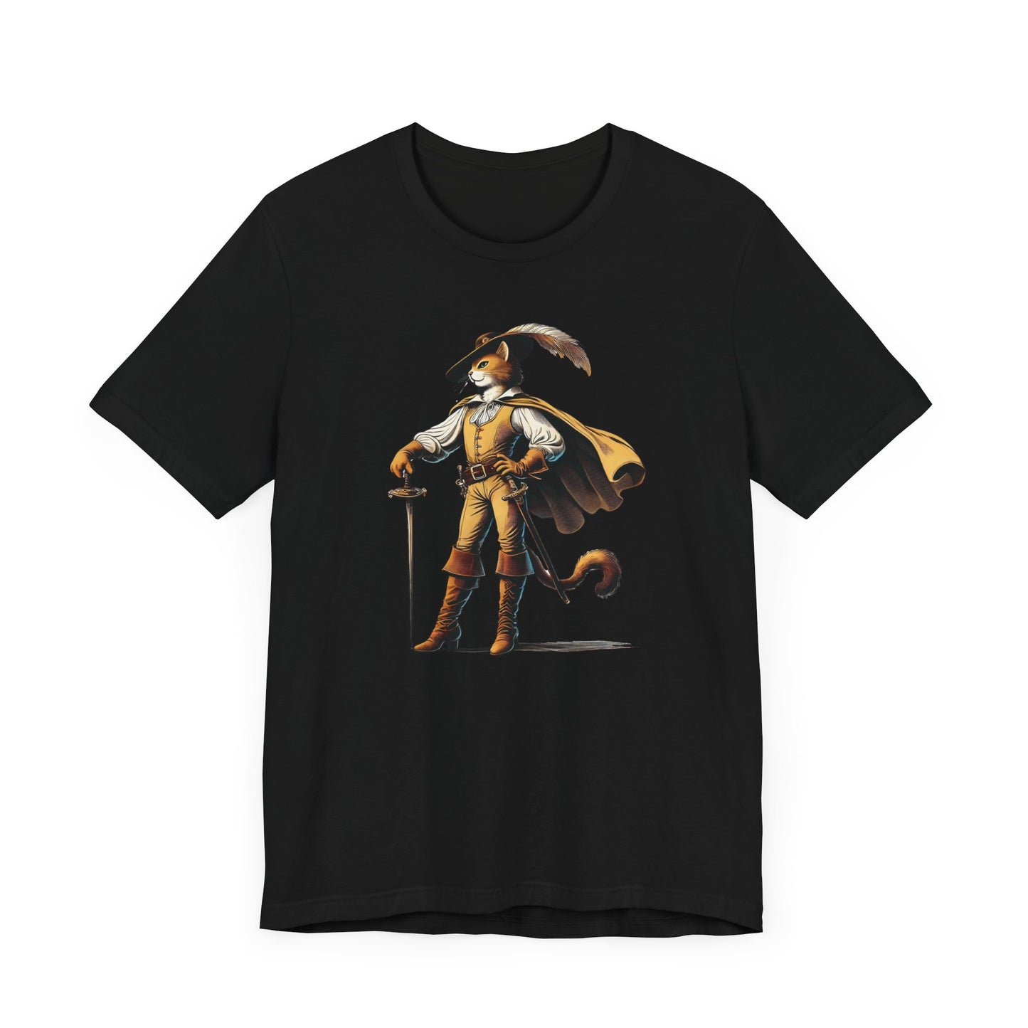 Swashbuckling Cat T-Shirt - Dashing Puss in Boots Design