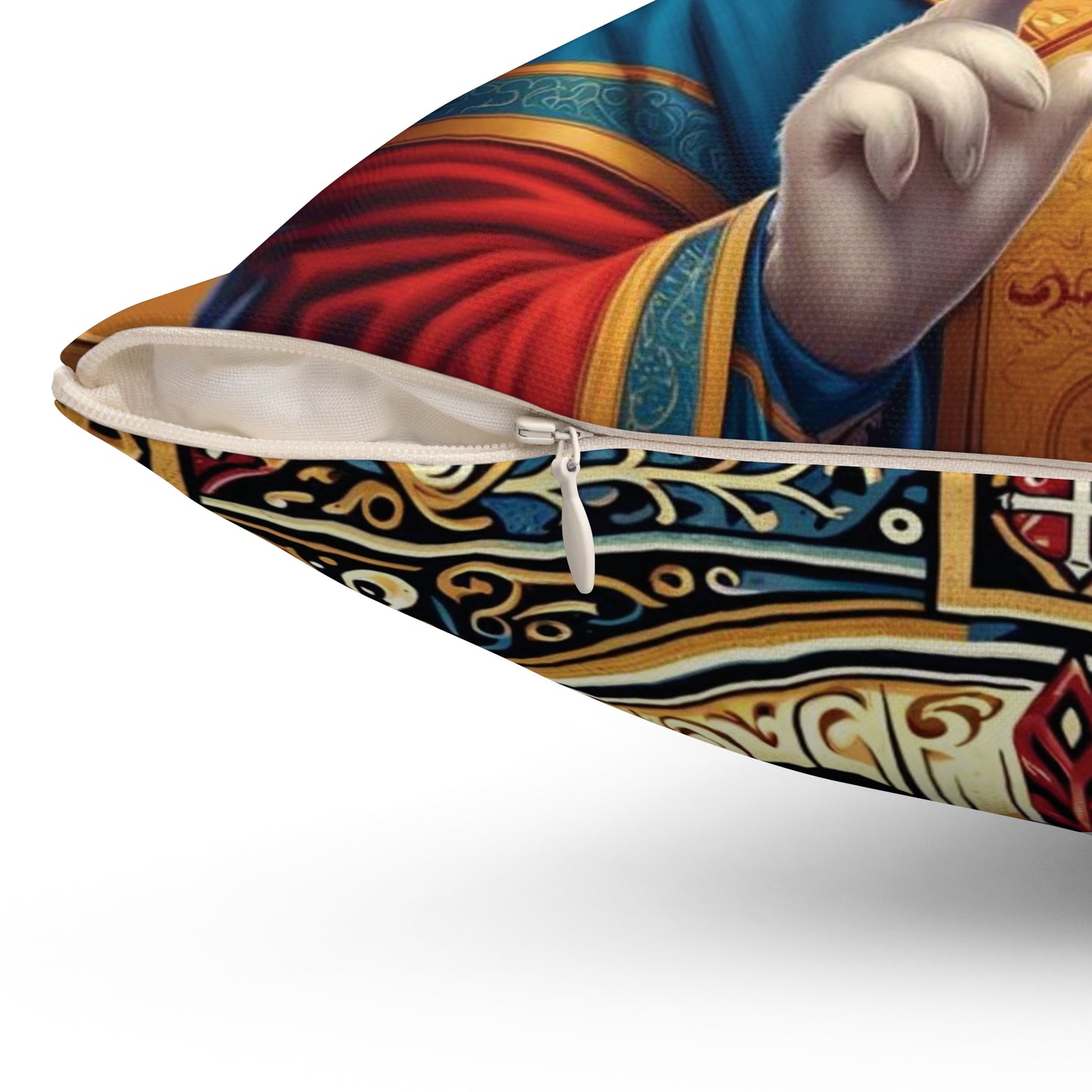 Golden Cat Ikon Pillow - Luxurious Double-Sided Feline Design