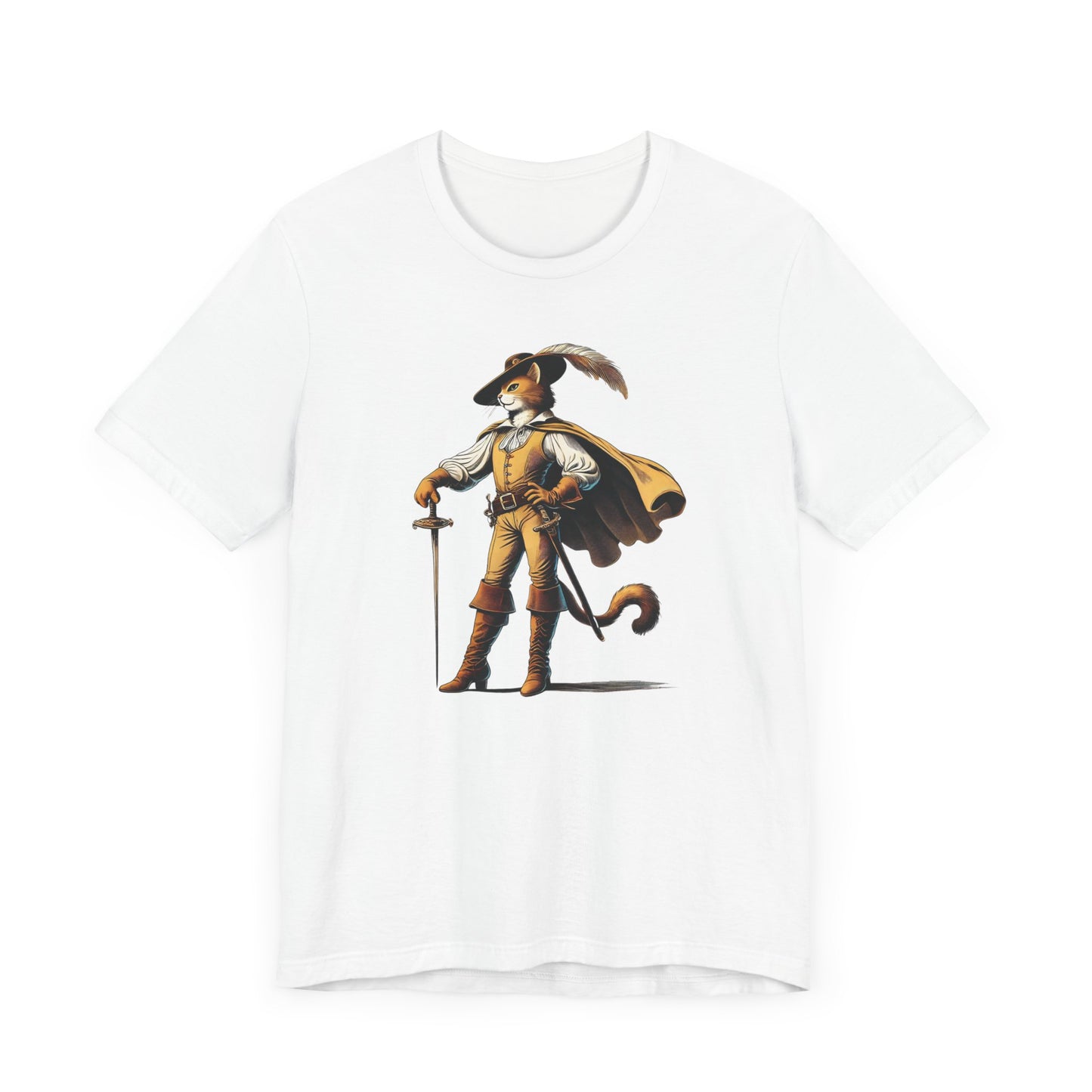 Swashbuckling Cat T-Shirt - Dashing Puss in Boots Design
