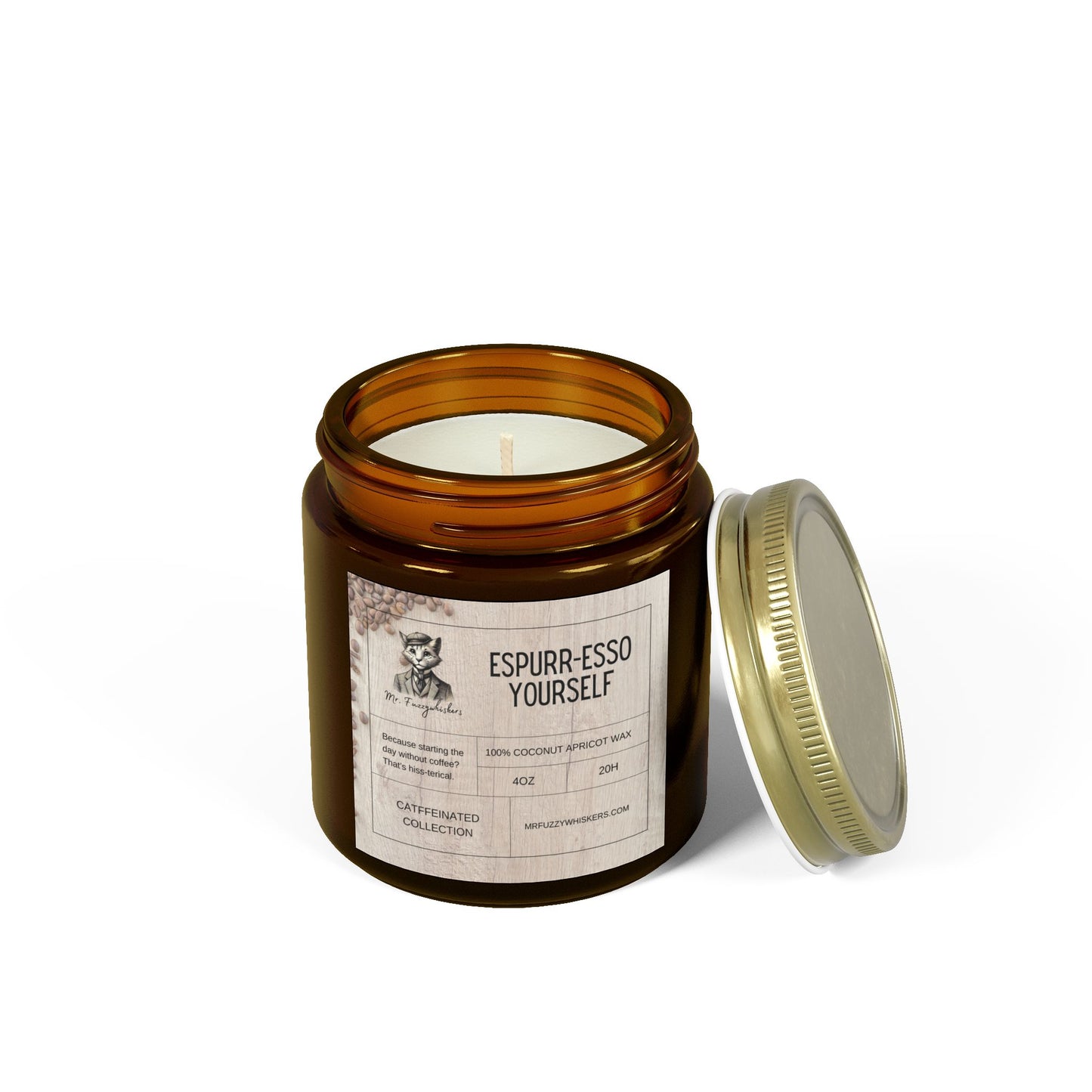"Esspurr-esso Yourself" 100% Natural Hand Poured Funny Cat Themed Candle