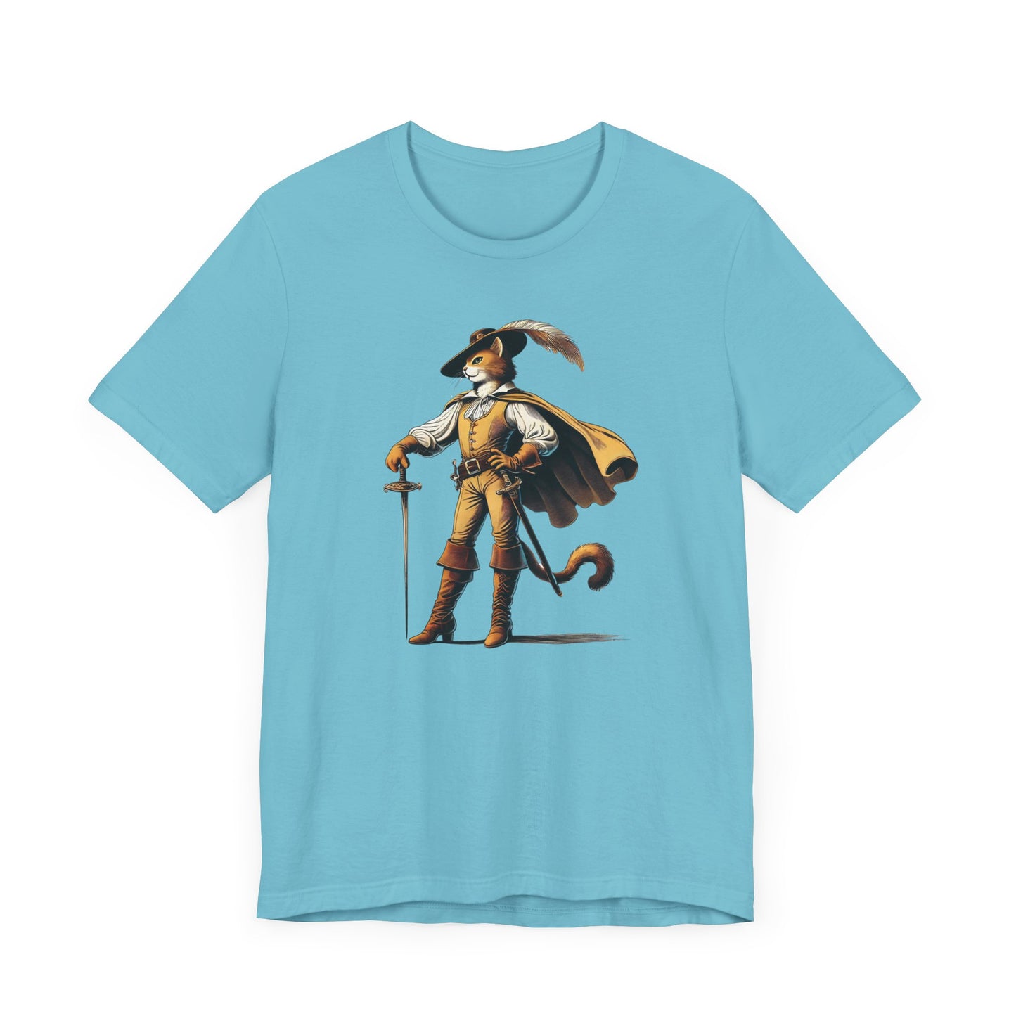 Swashbuckling Cat T-Shirt - Dashing Puss in Boots Design