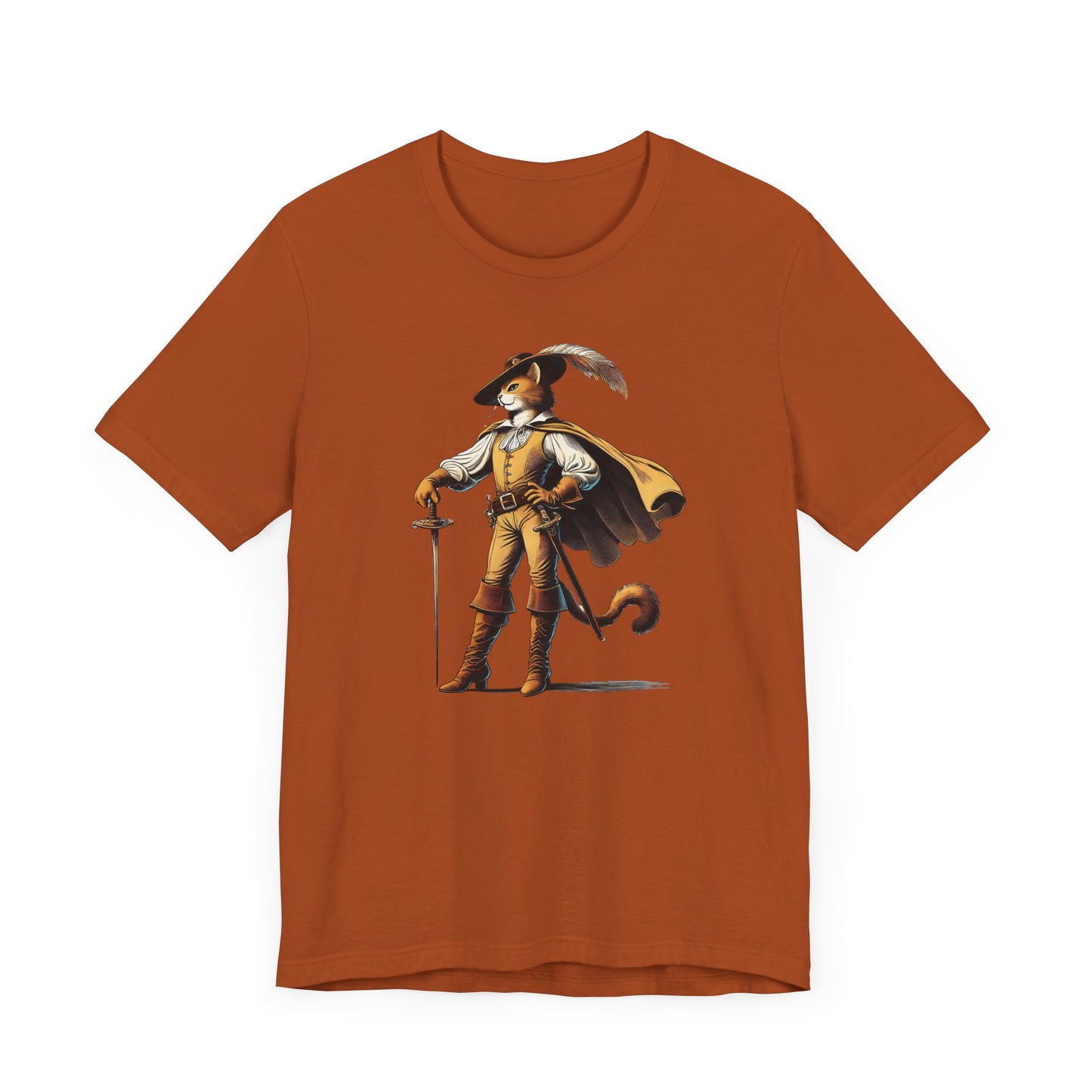 Swashbuckling Cat T-Shirt - Dashing Puss in Boots Design