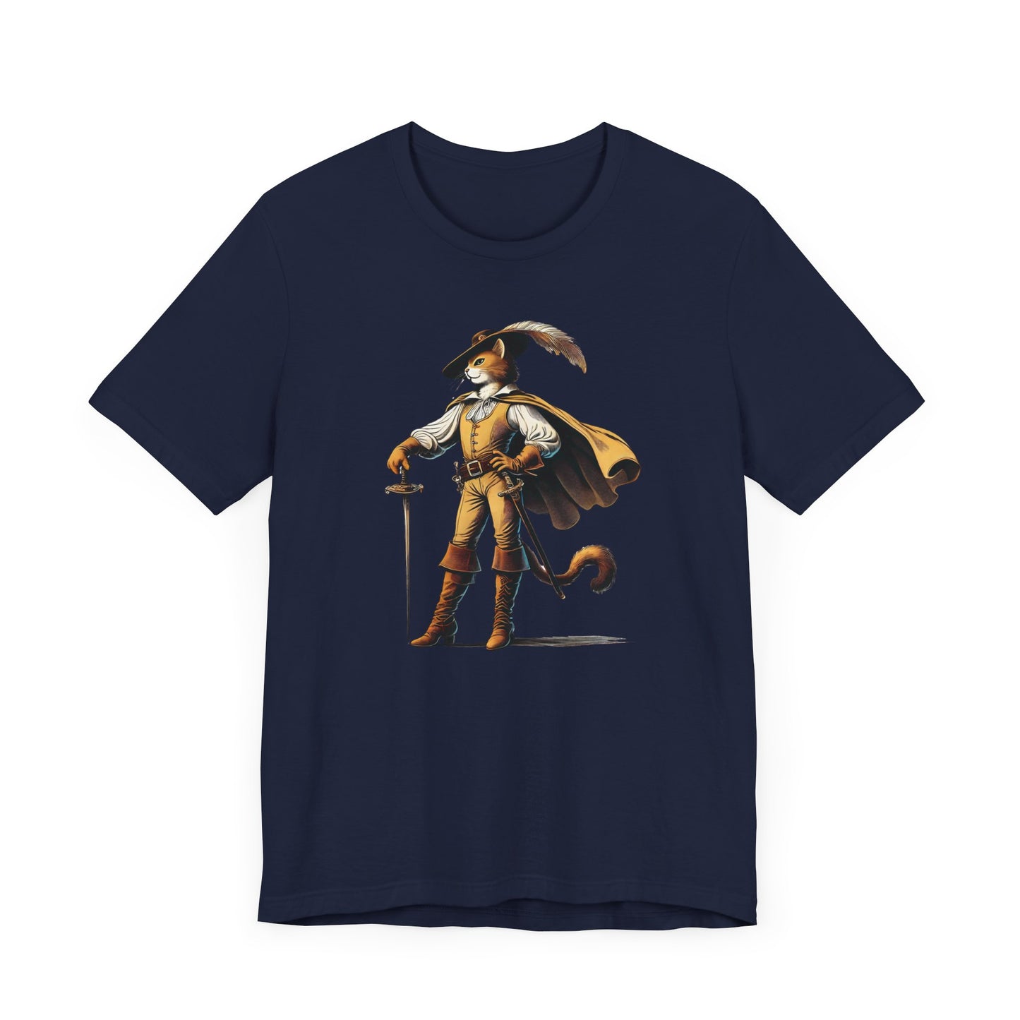 Swashbuckling Cat T-Shirt - Dashing Puss in Boots Design