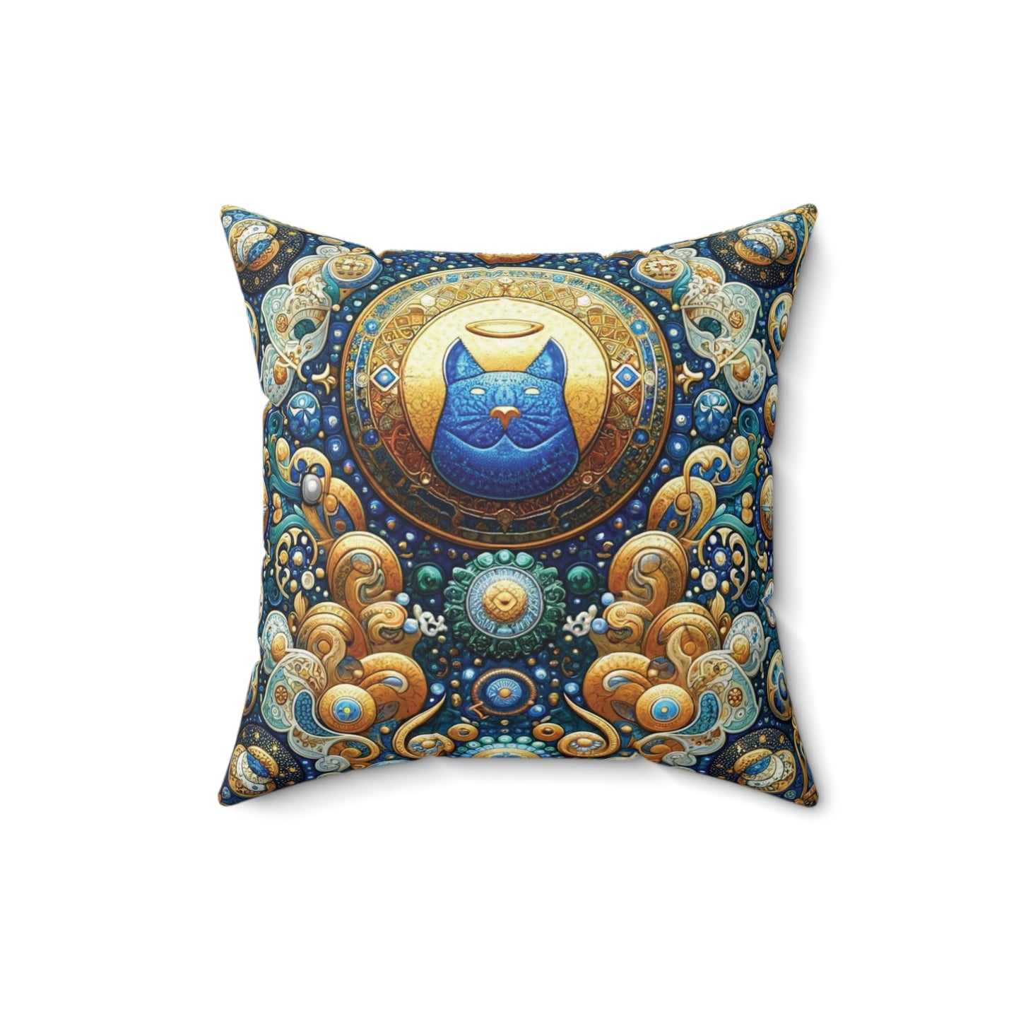 Sacred Cat Ikon Pillow - Ornate Double-Sided Feline Design
