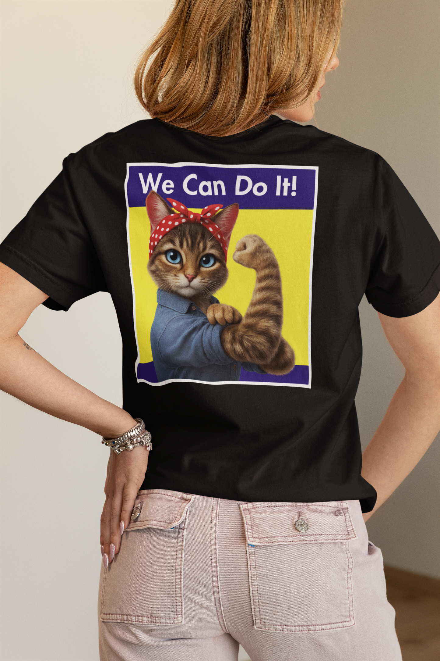 We Can Do It! Cat Shirt β Feminist Empowerment T-Shirt for Cat Lovers
