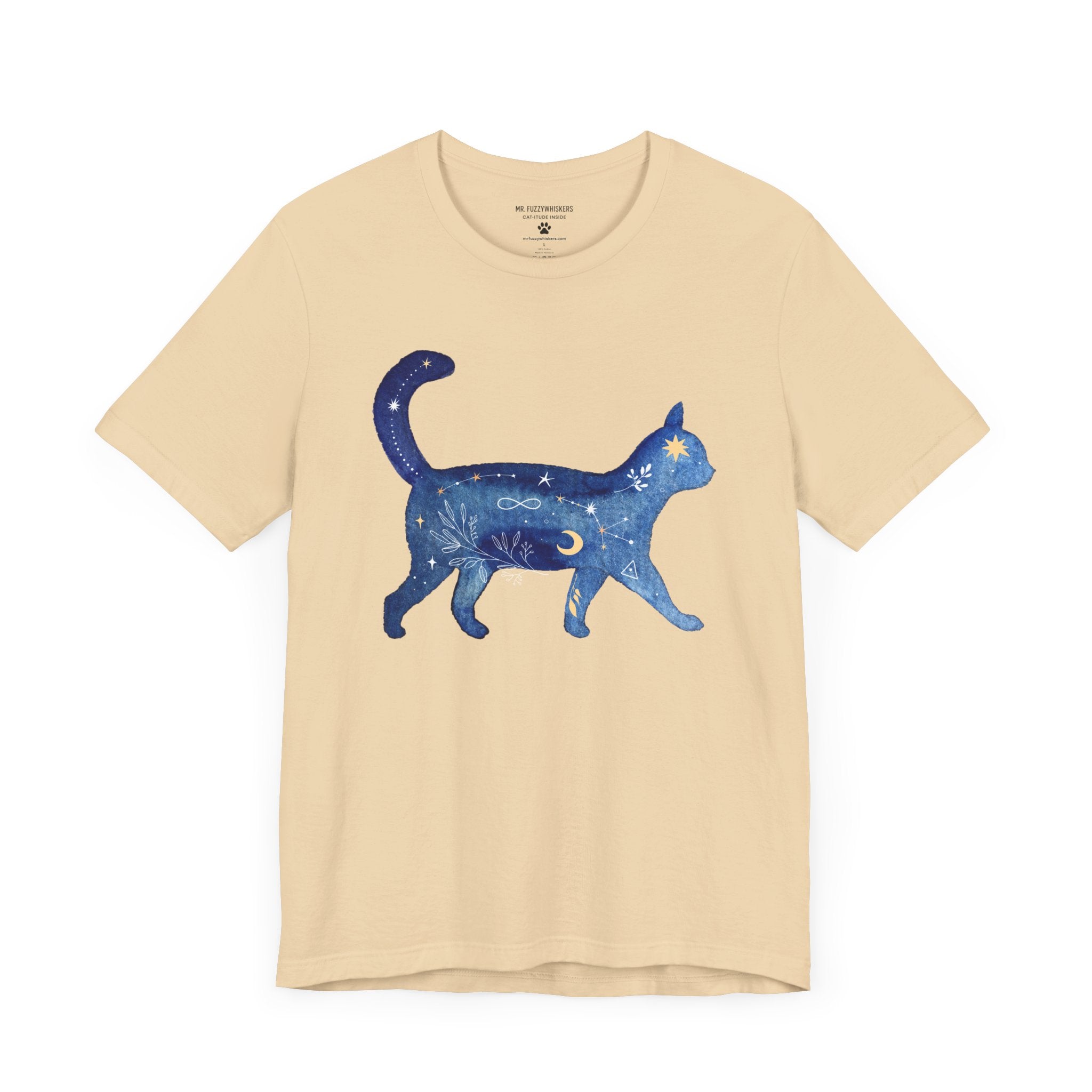 【PURPLE LABEL】Blue Scenery Cat T-SHIRT BLACK/WHITE Buy Black/Blue/White Japanese Relaxed Fit Graphic Print