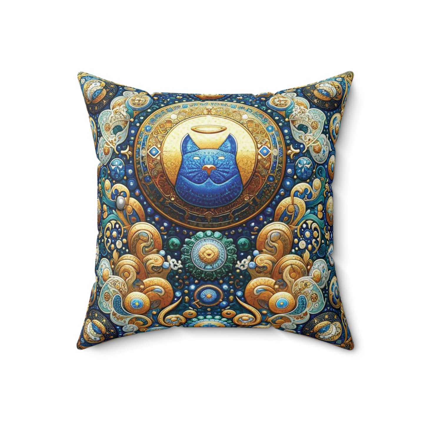 Sacred Cat Ikon Pillow - Ornate Double-Sided Feline Design