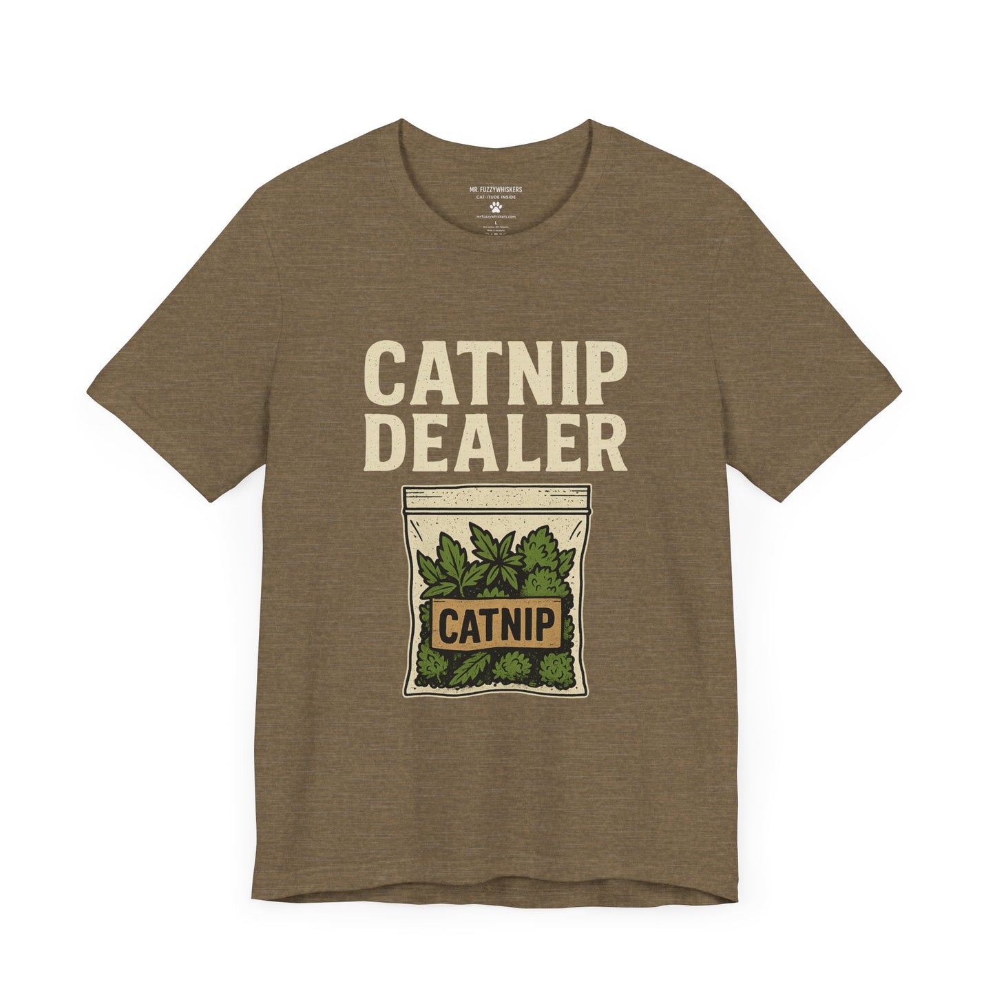 Catnip Dealer T-Shirt – Funny Retro Catnip Baggie Design | Mr. Fuzzywhiskers