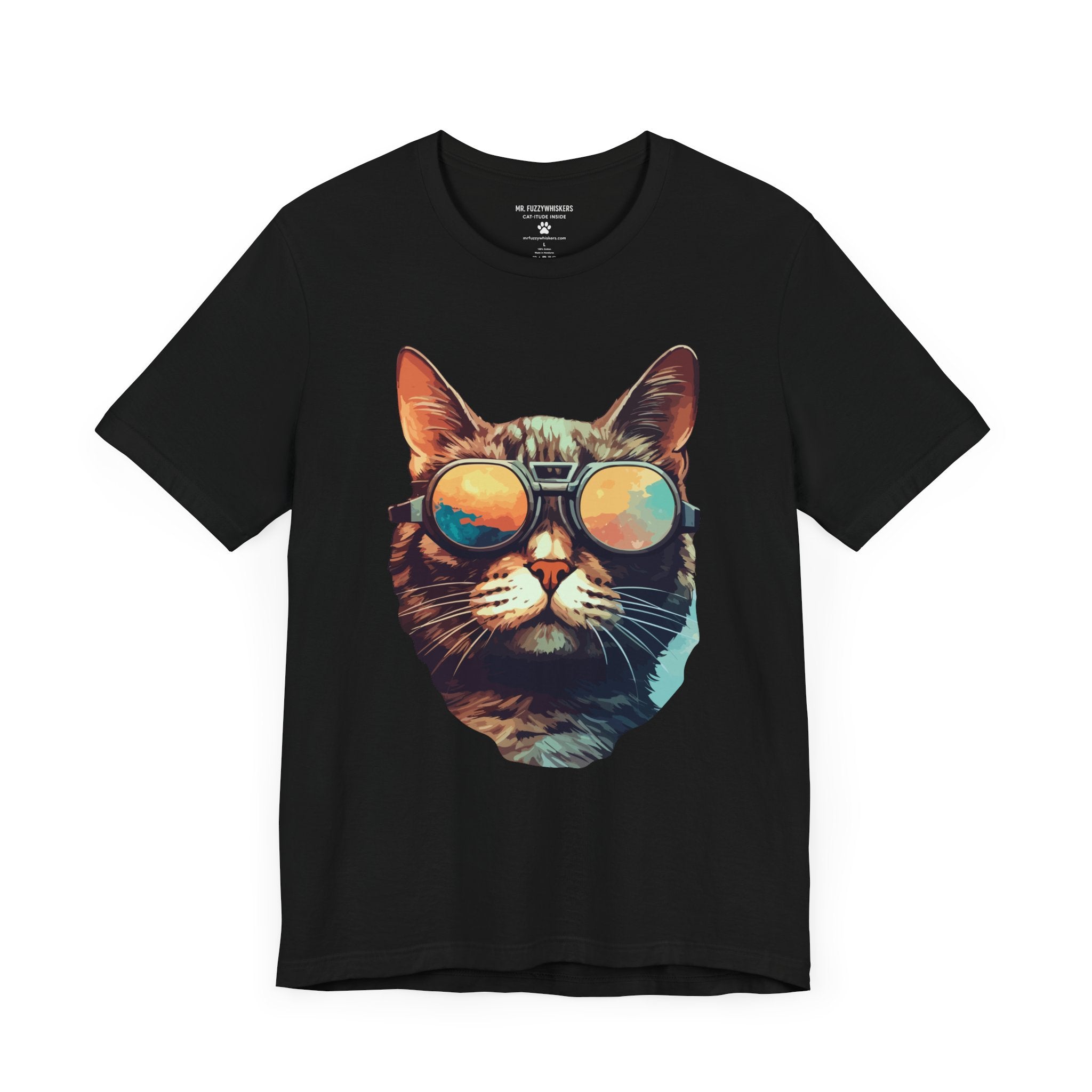 ★AWESOMEUS★ FLOWER AND CAT PIGMENT TSHIRT 2COLOR Blue Floral Cat Mandala | Unisex t-shirt