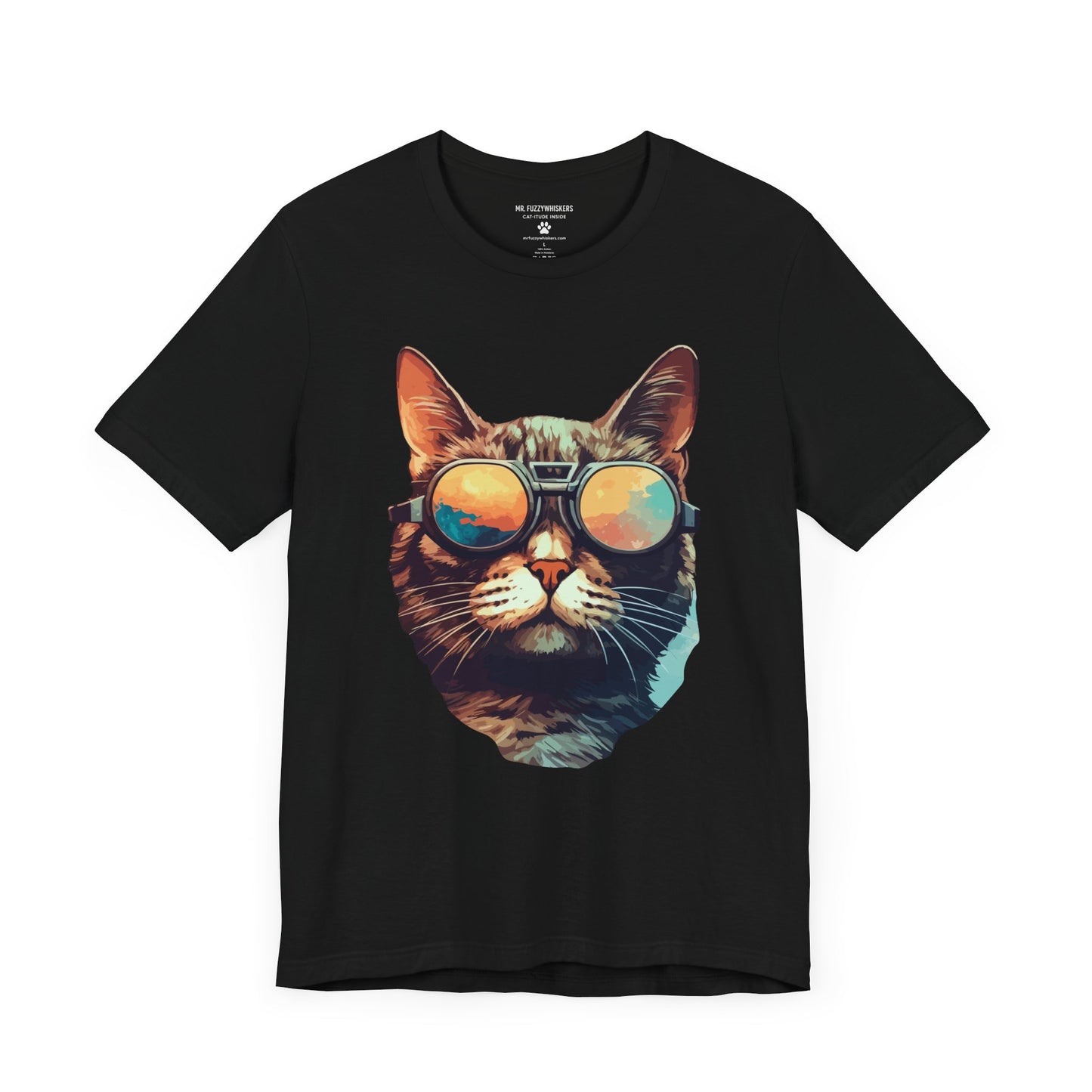 Cool Cat Sunglasses T-Shirt – Retro Sunset Goggles Cat Art | Mr. Fuzzywhiskers