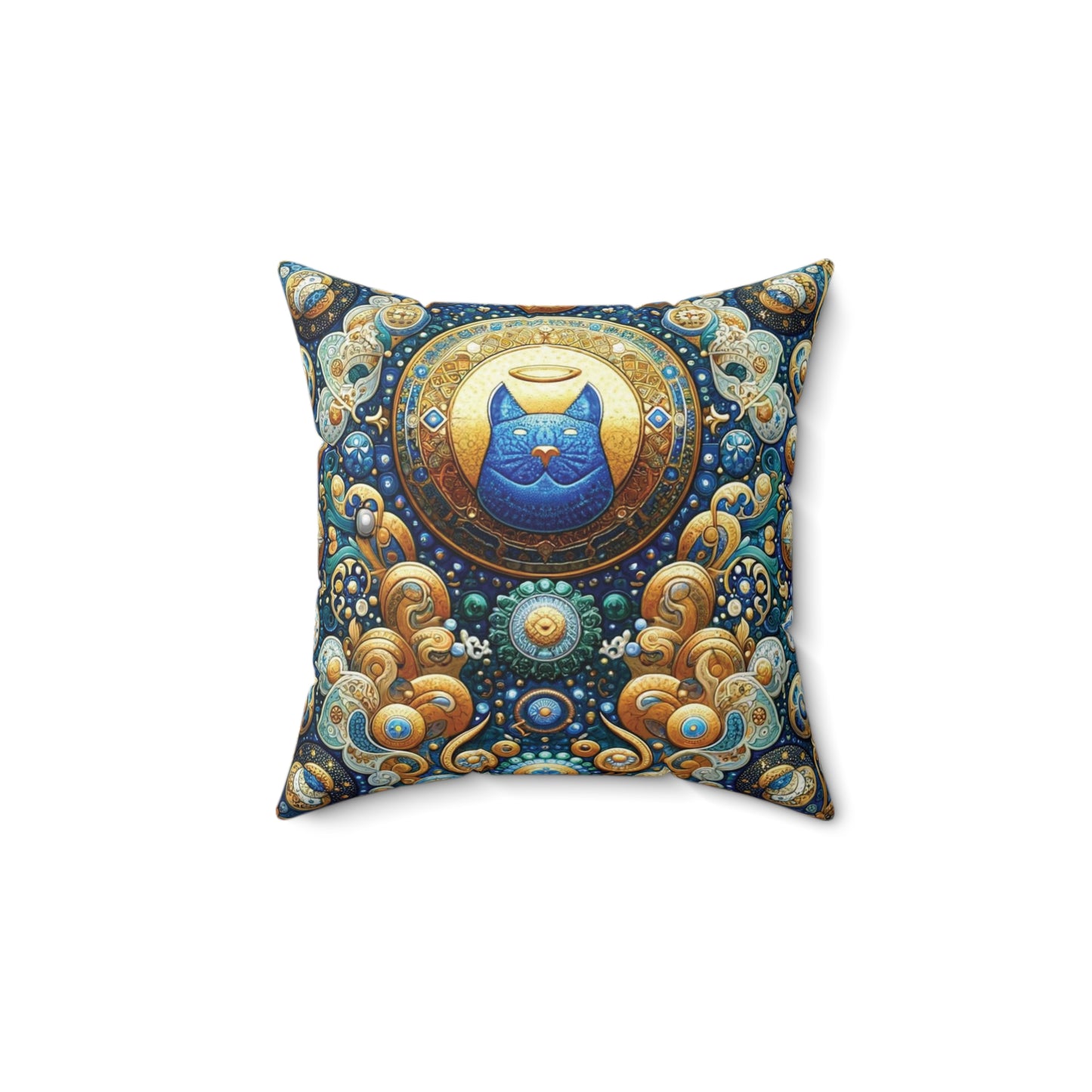 Sacred Cat Ikon Pillow - Ornate Double-Sided Feline Design