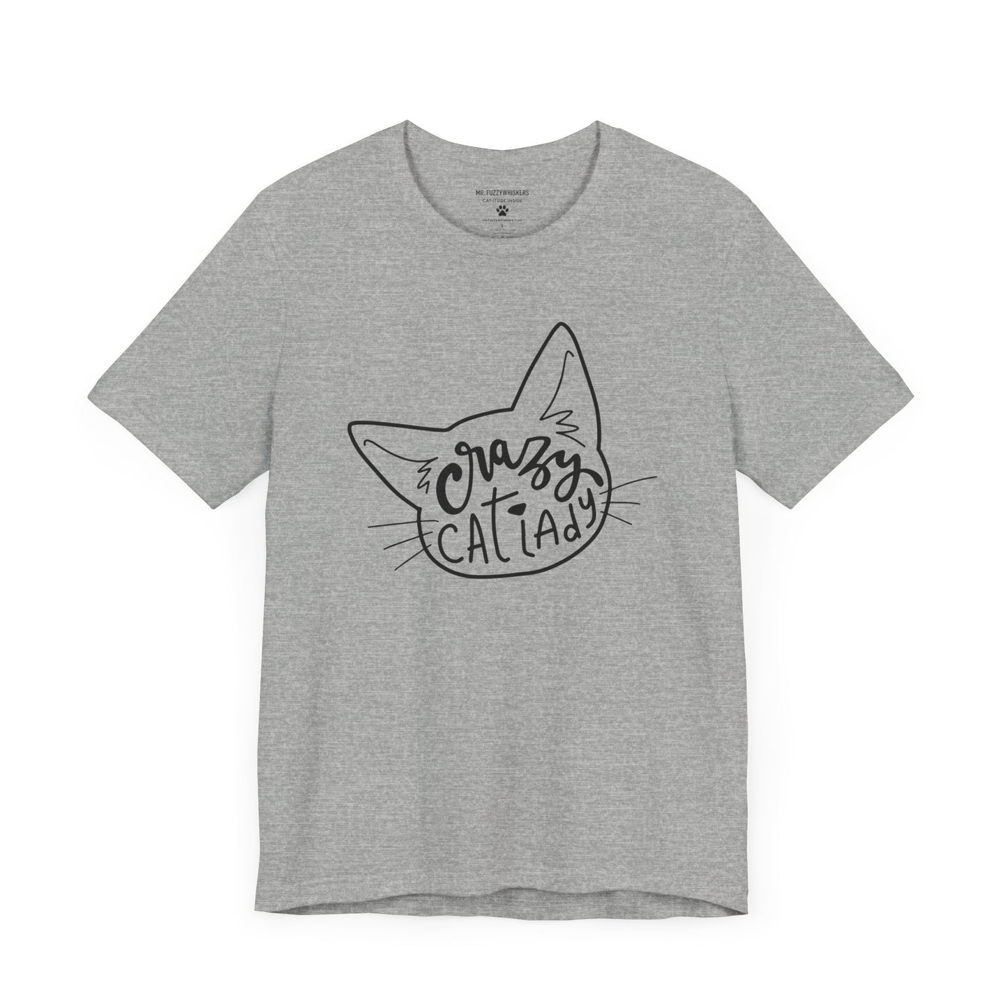 Crazy Cat Lady T-Shirt – Funny Cat Head Silhouette Design | Mr. Fuzzywhiskers