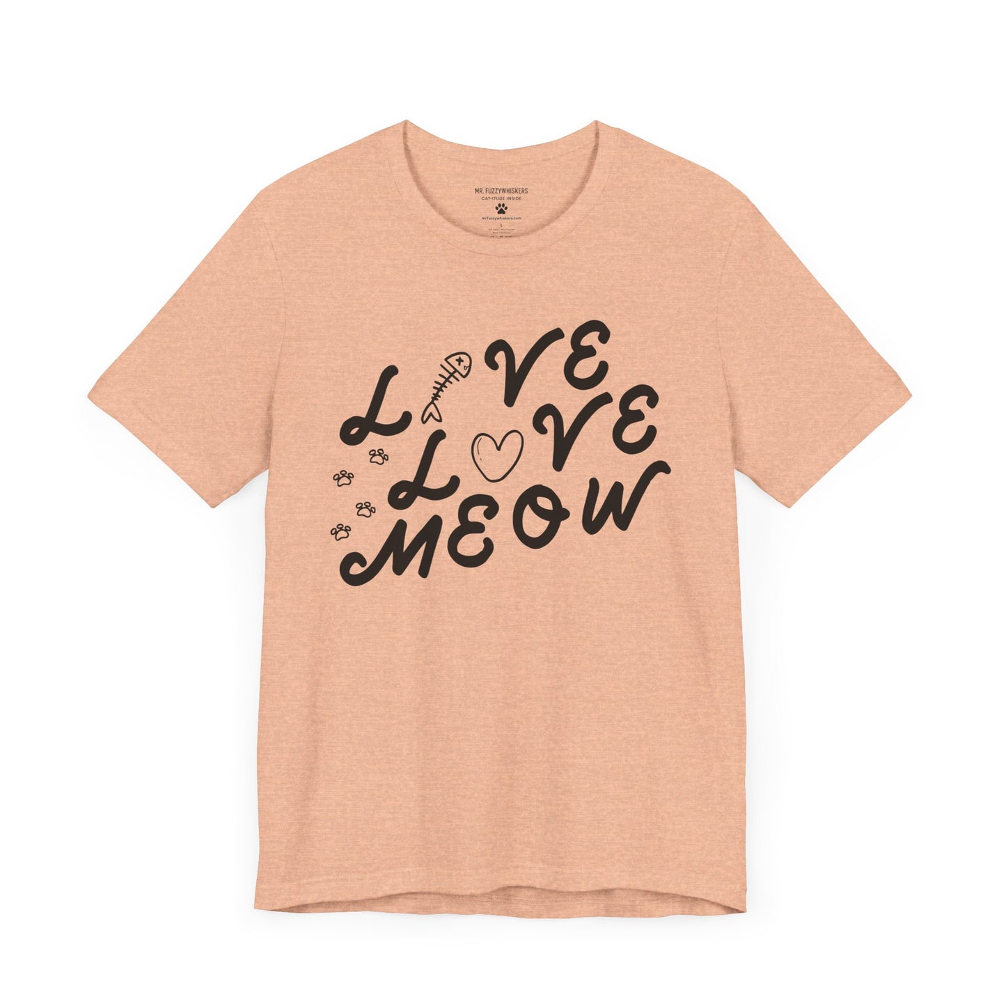 Live Love Meow T-Shirt – Cute Minimalist Cat Lover Tee | Mr. Fuzzywhiskers