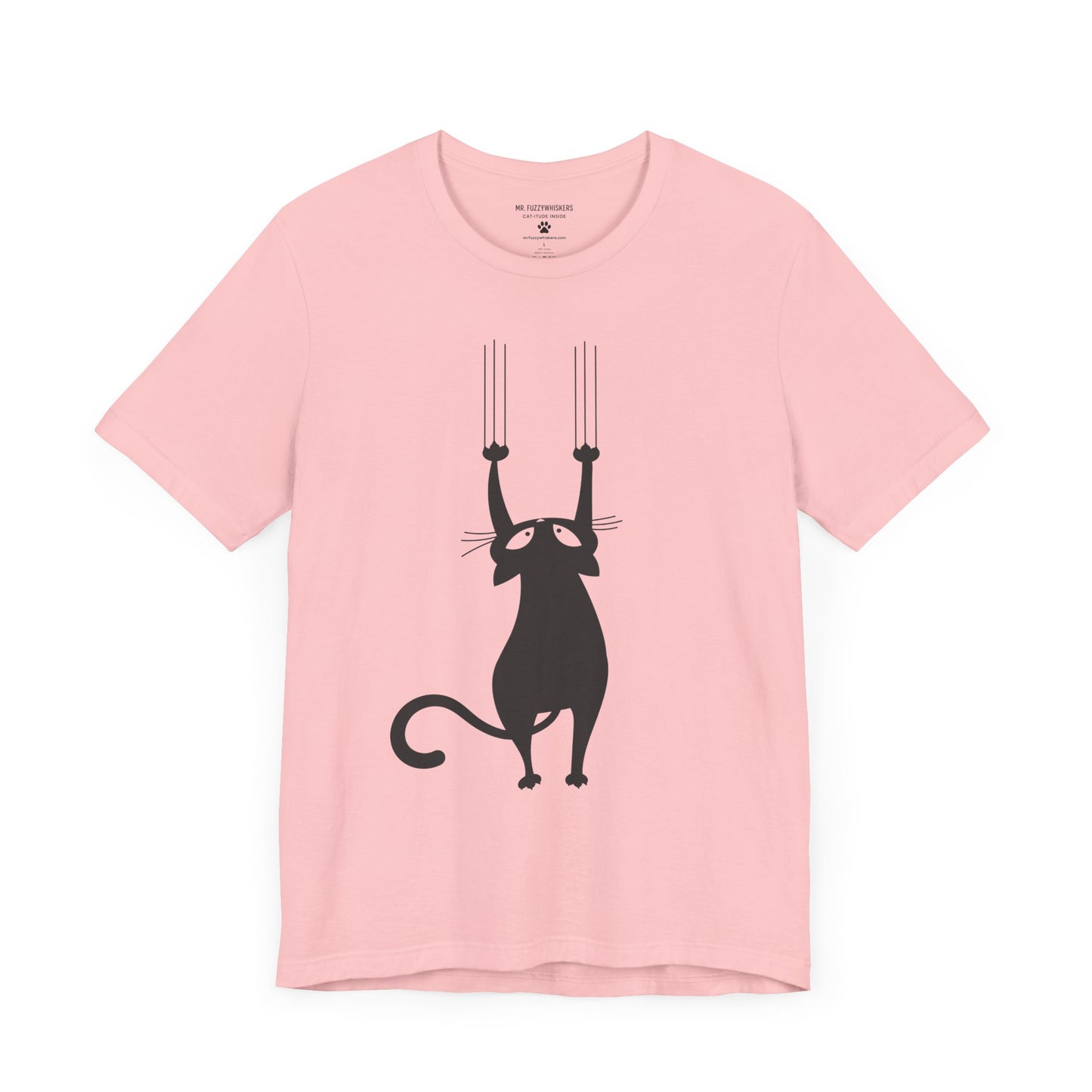 Clawing Cat T-Shirt – Funny Scratch Design with Cat Silhouette | Mr. Fuzzywhiskers