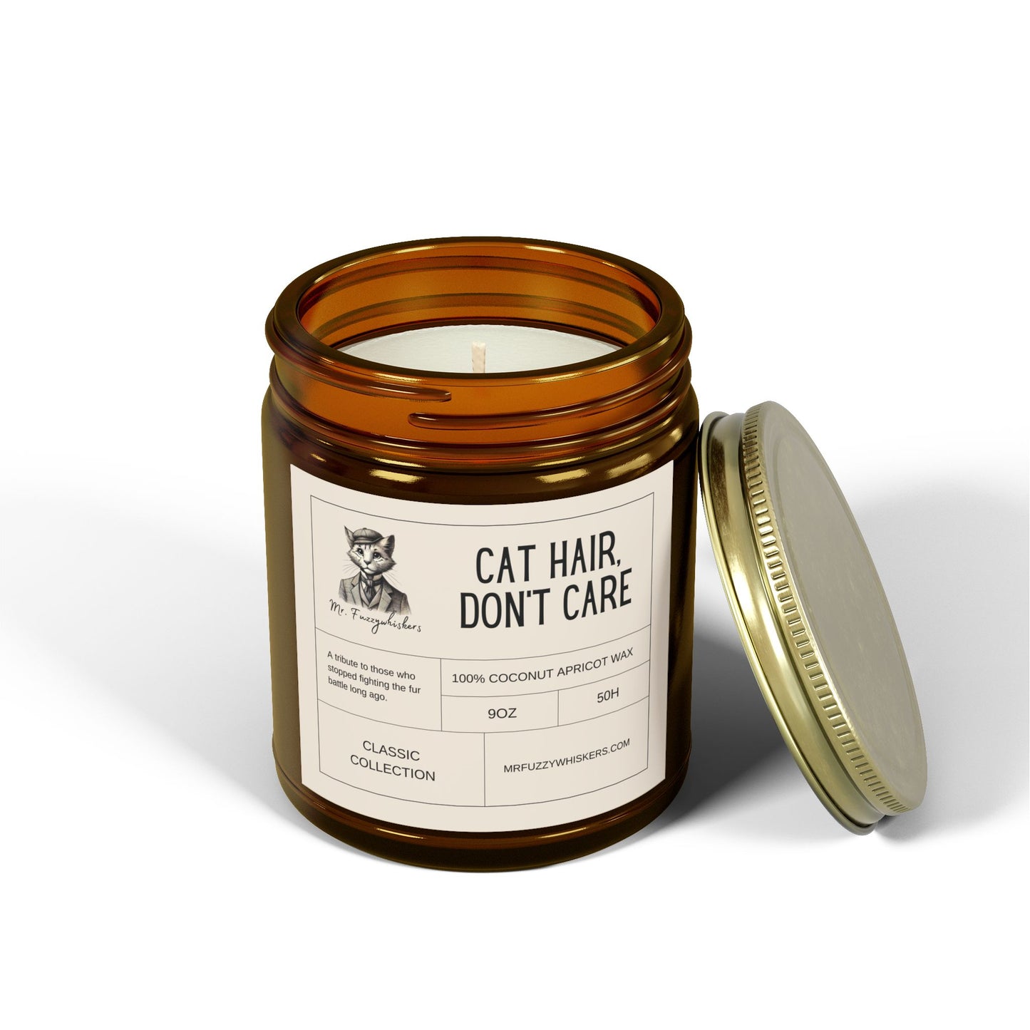 "Cat Hair, Don't Care" 100% Natural Hand Poured Funny Cat Themed Candle