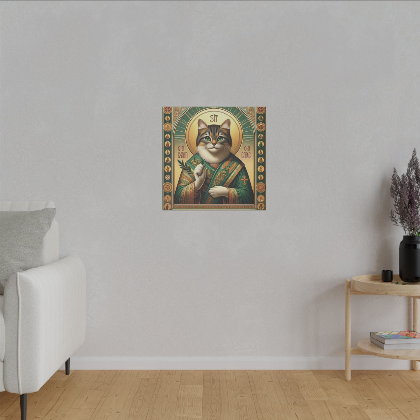 Cat Ikon Canvas - Sacred Feline-Inspired Wall Art