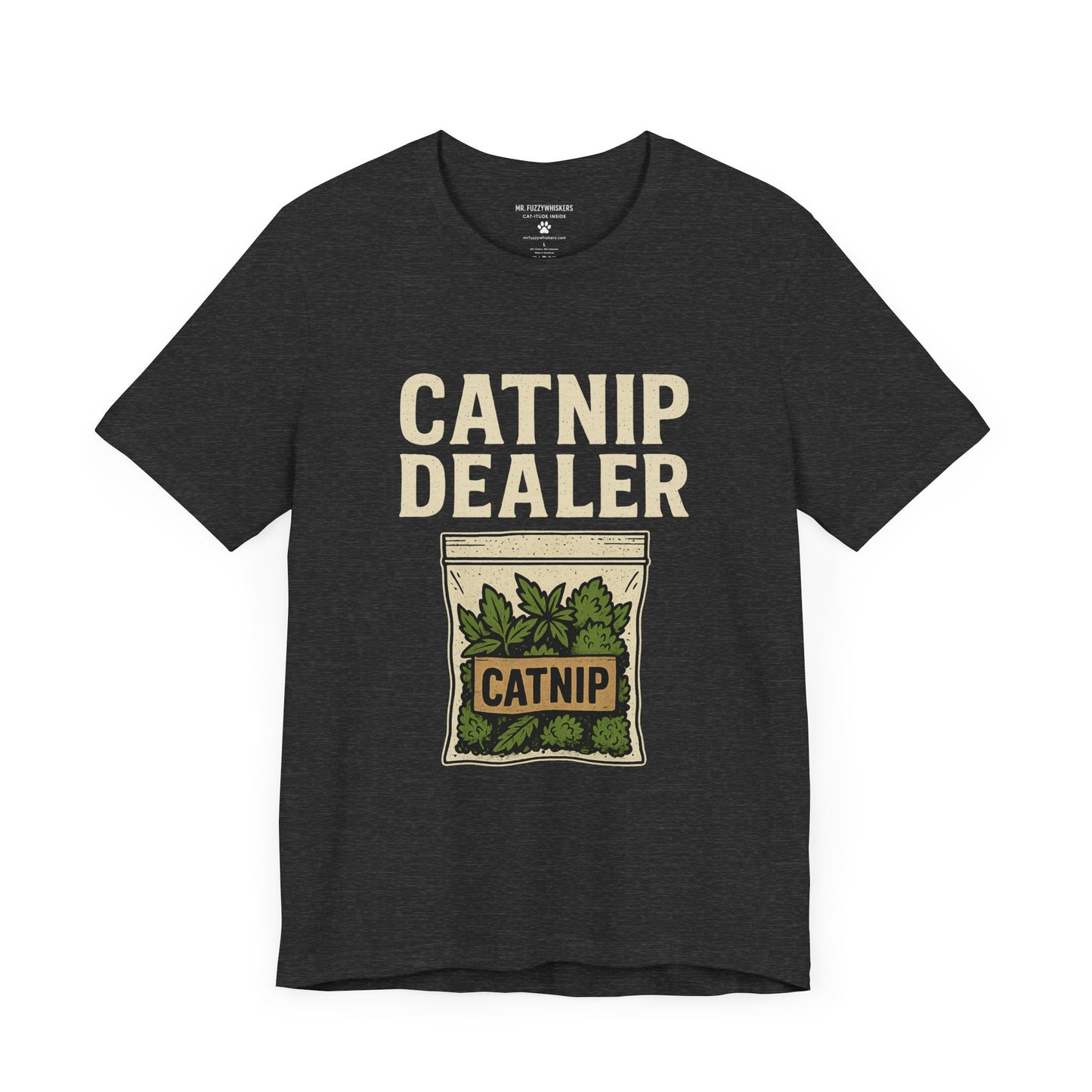Catnip Dealer T-Shirt – Funny Retro Catnip Baggie Design | Mr. Fuzzywhiskers