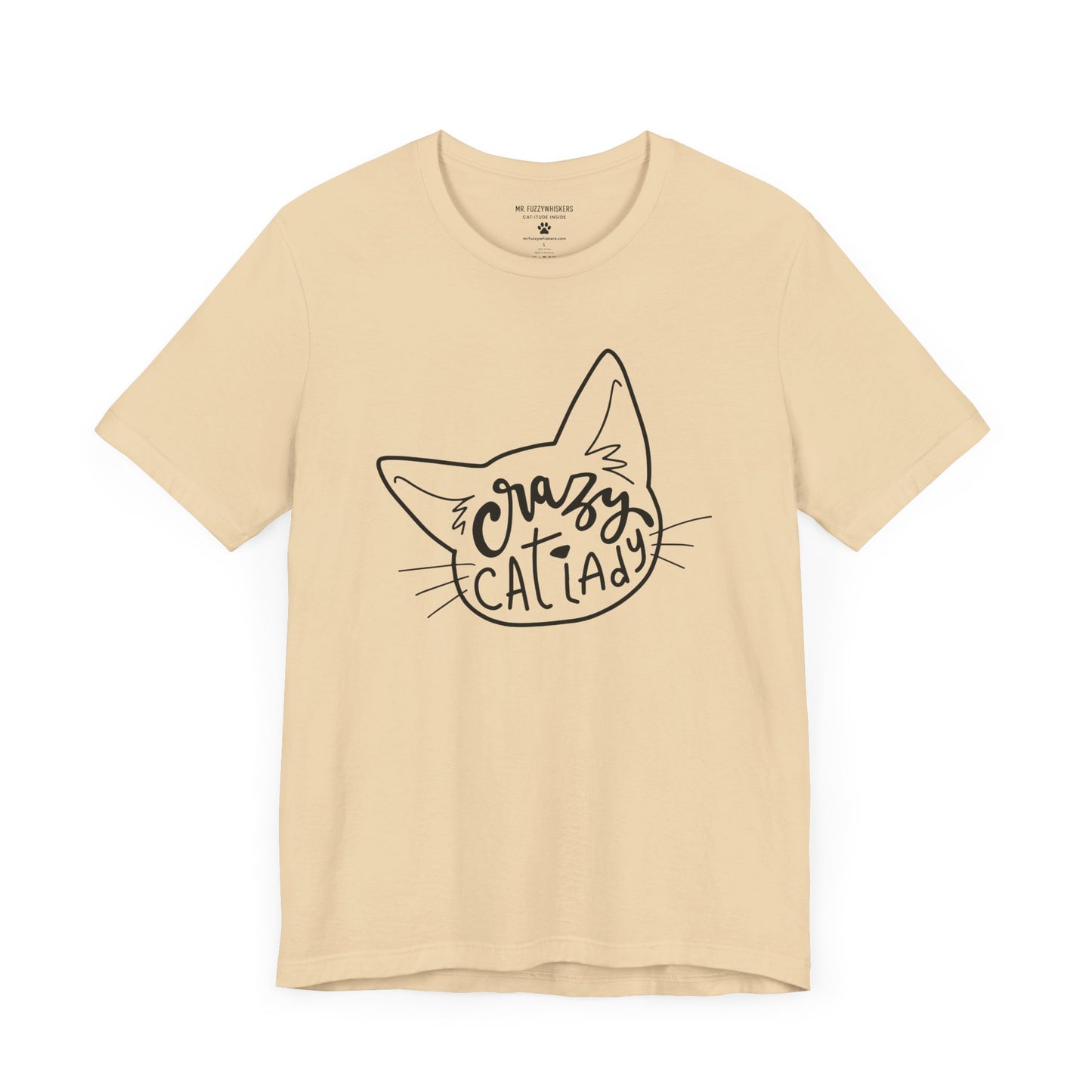 Crazy Cat Lady T-Shirt – Funny Cat Head Silhouette Design | Mr. Fuzzywhiskers