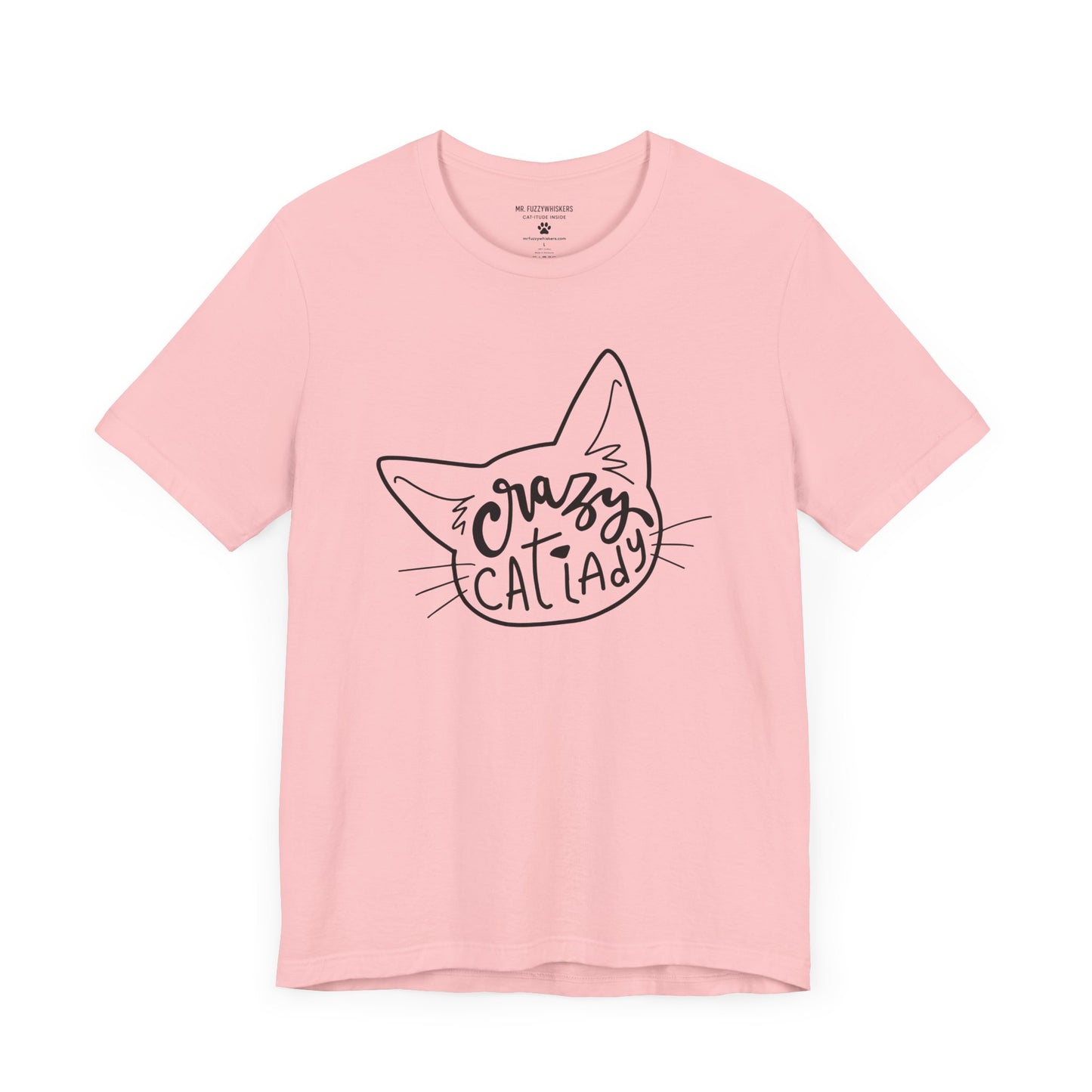 Crazy Cat Lady T-Shirt – Funny Cat Head Silhouette Design | Mr. Fuzzywhiskers
