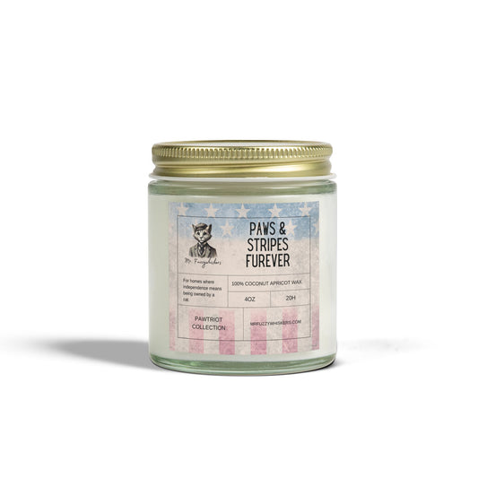 "Paws & Stripes Furever" 100% Natural Hand Poured Funny Cat Themed Candle