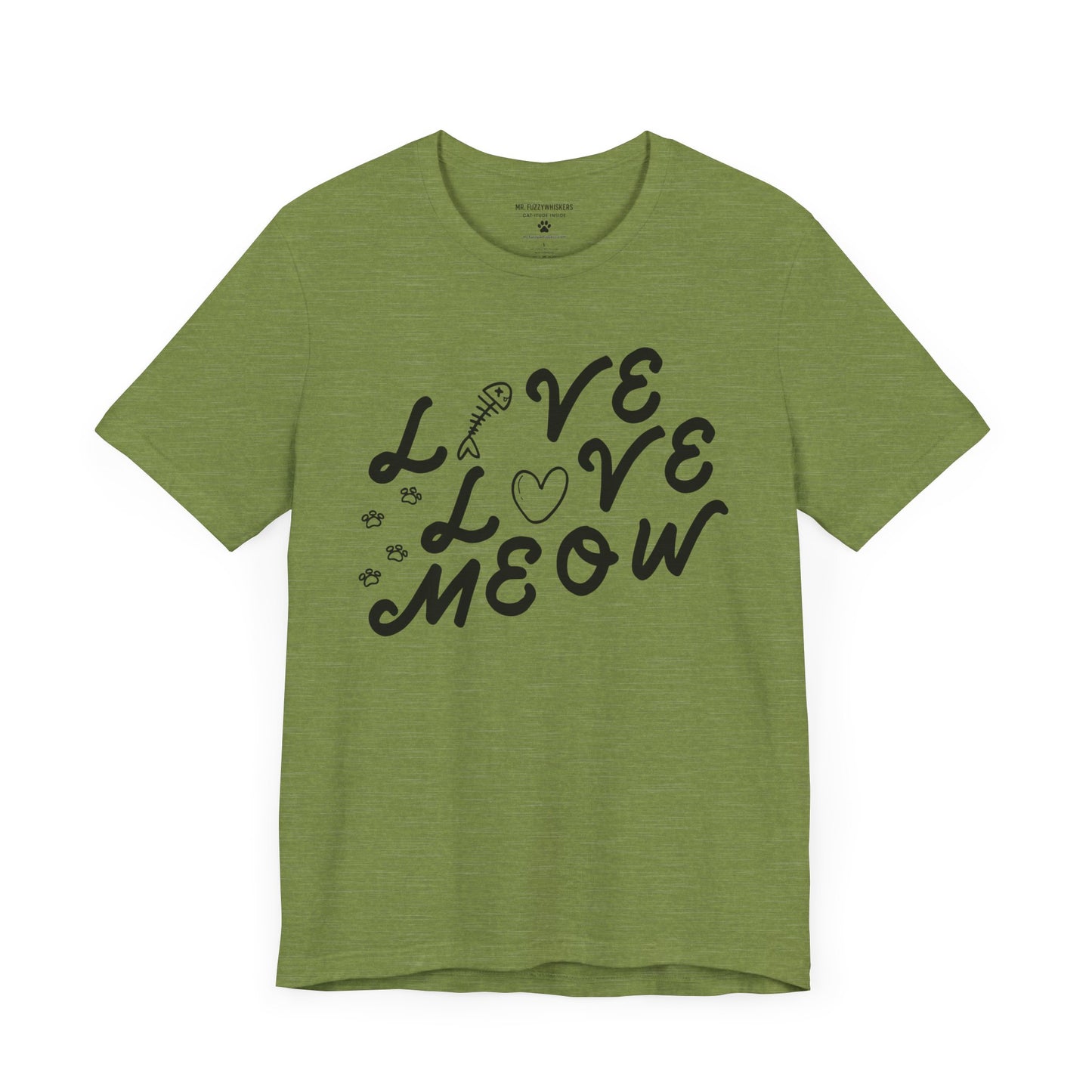 Live Love Meow T-Shirt – Cute Minimalist Cat Lover Tee | Mr. Fuzzywhiskers