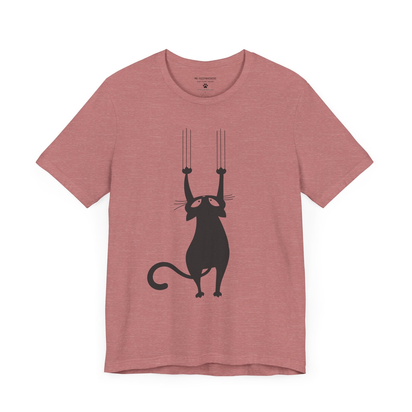 Clawing Cat T-Shirt – Funny Scratch Design with Cat Silhouette | Mr. Fuzzywhiskers