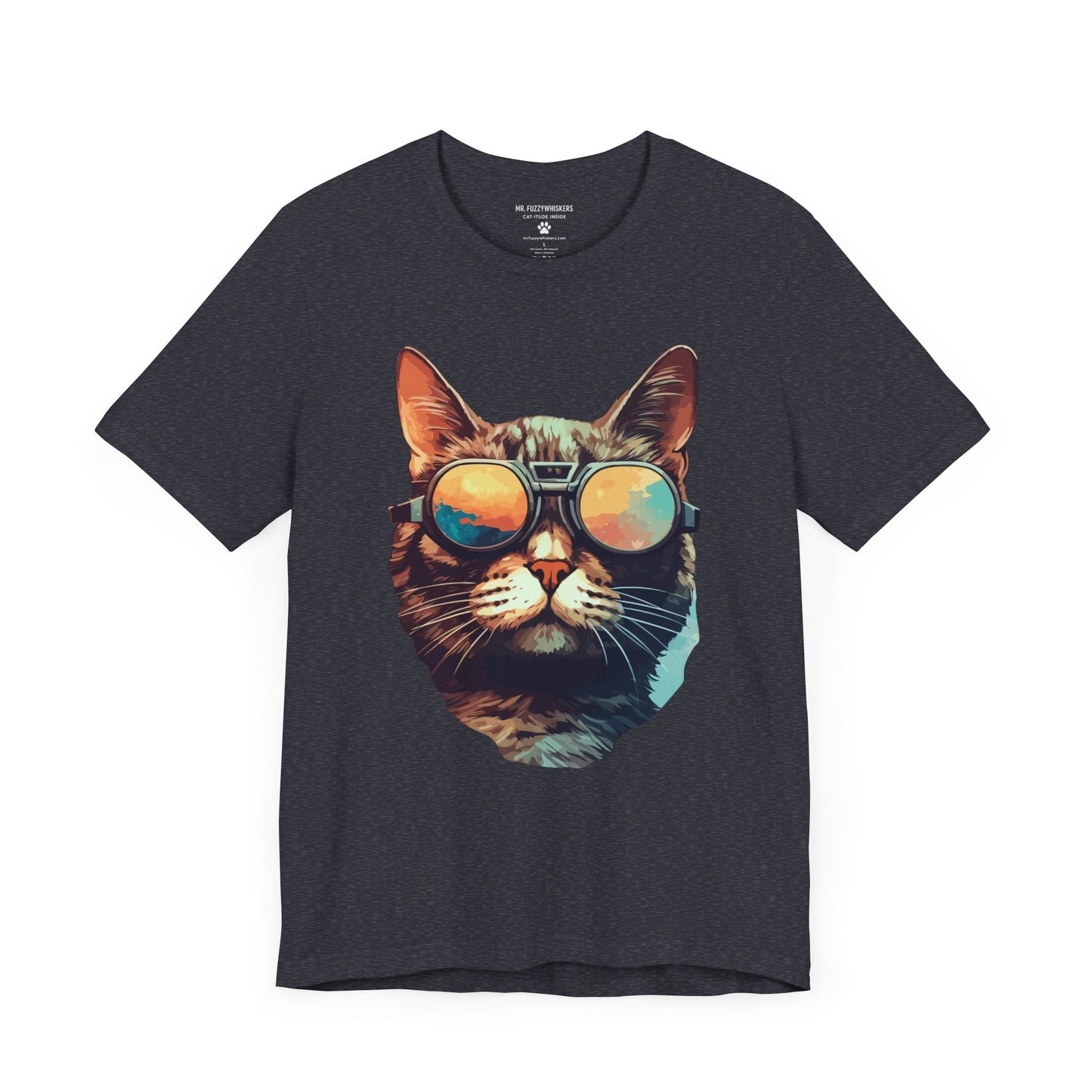 Cool Cat Sunglasses T-Shirt – Retro Sunset Goggles Cat Art | Mr. Fuzzywhiskers