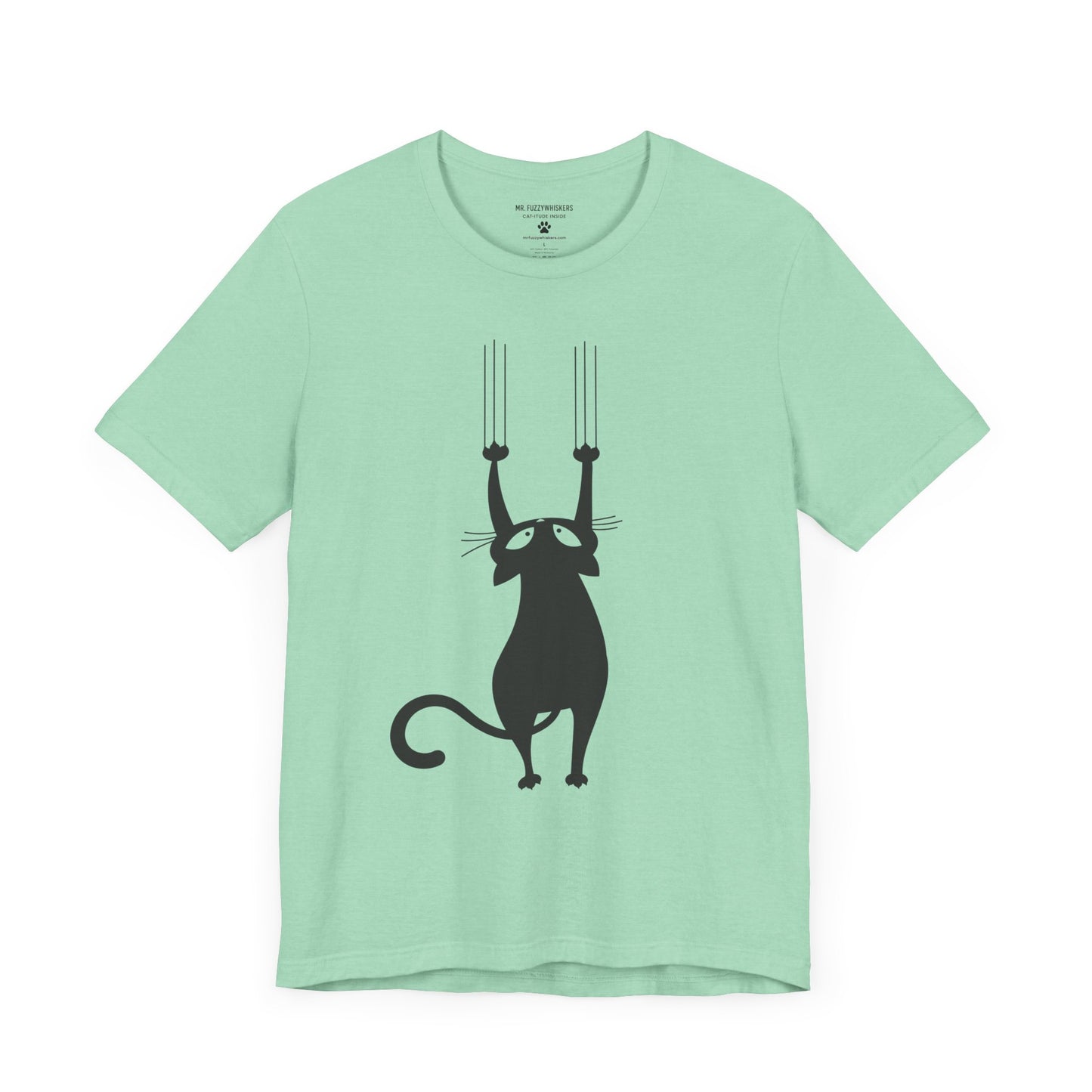 Clawing Cat T-Shirt – Funny Scratch Design with Cat Silhouette | Mr. Fuzzywhiskers