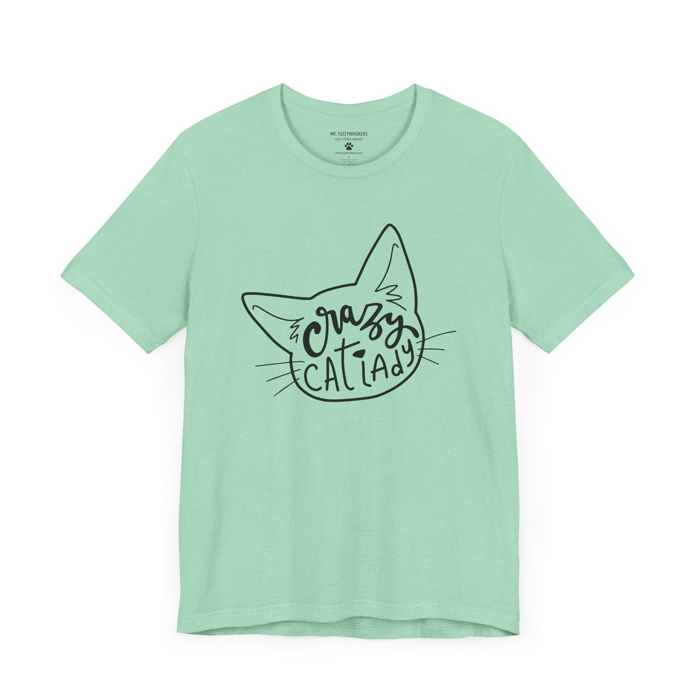 Crazy Cat Lady T-Shirt – Funny Cat Head Silhouette Design | Mr. Fuzzywhiskers