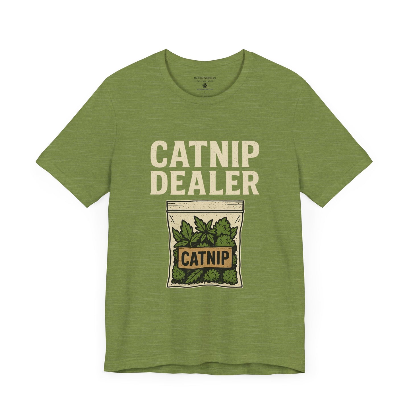 Catnip Dealer T-Shirt – Funny Retro Catnip Baggie Design | Mr. Fuzzywhiskers