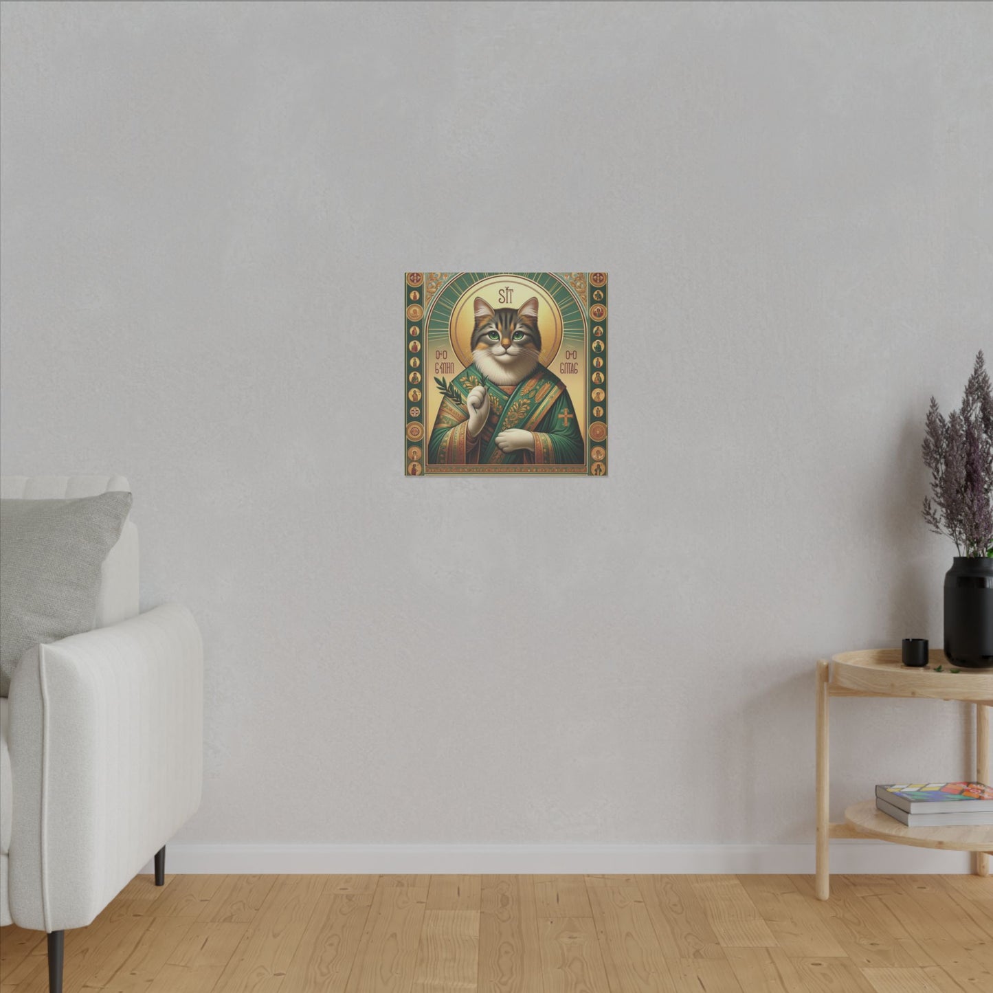 Cat Ikon Canvas - Sacred Feline-Inspired Wall Art