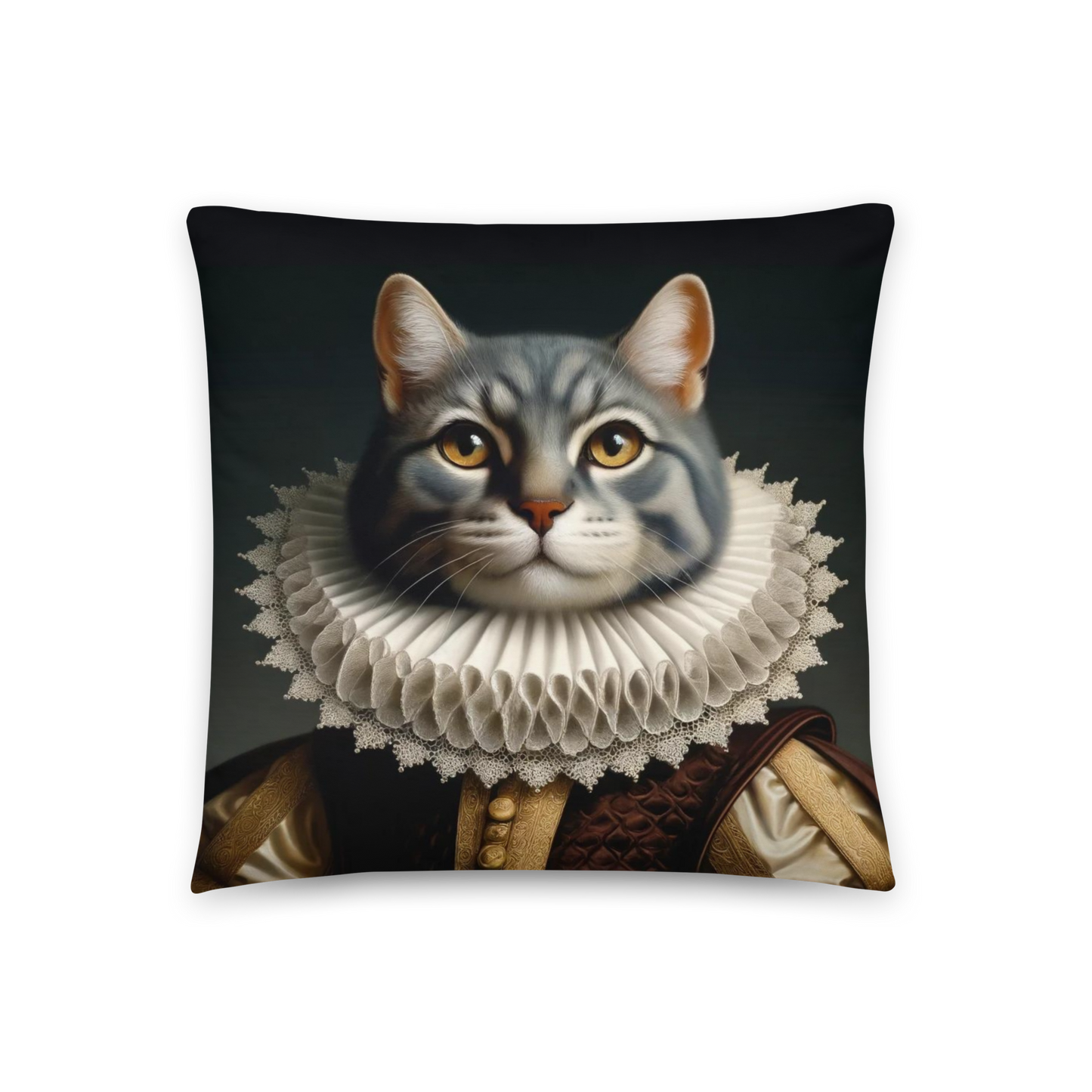 Regal Feline Renaissance Decorative Pillow