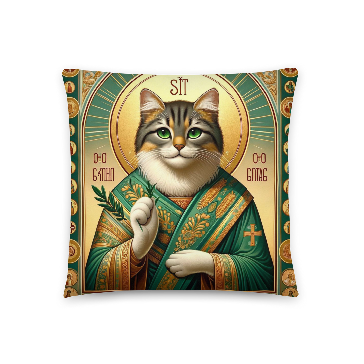 Saintly Serenity: Divine Cat Cushion