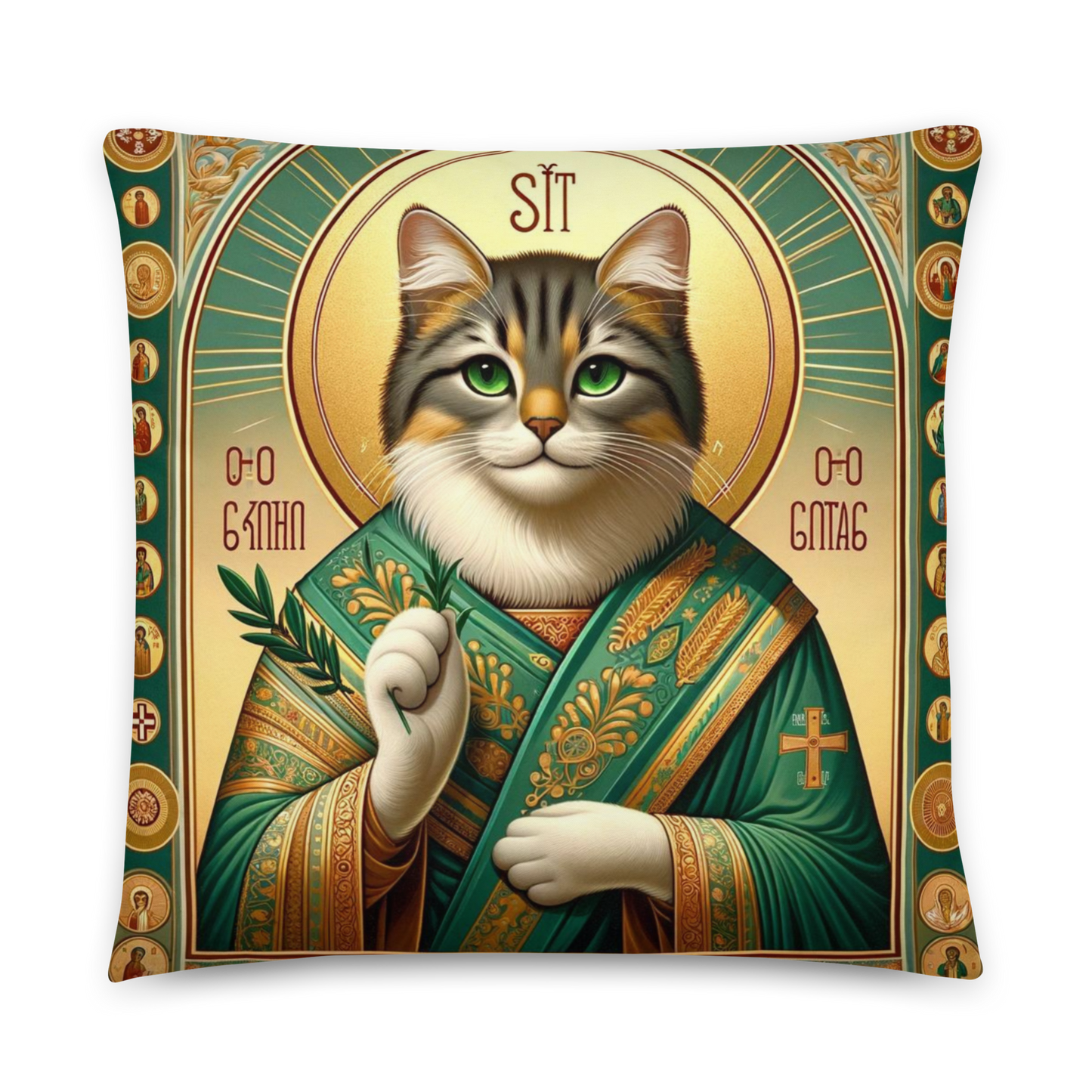 Saintly Serenity: Divine Cat Cushion