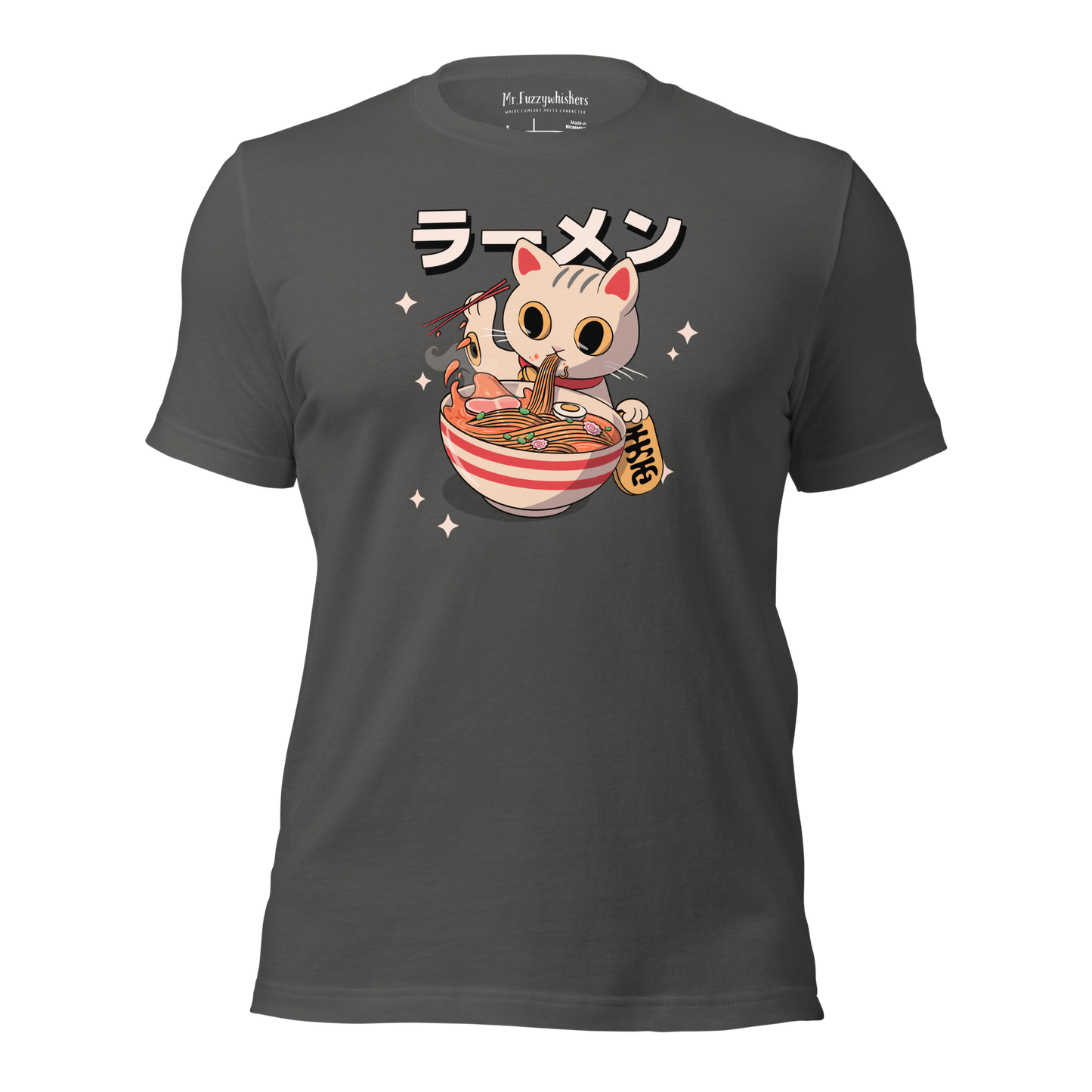 Slurp & Purr: Lucky Noodle Cat Unisex T-shirt