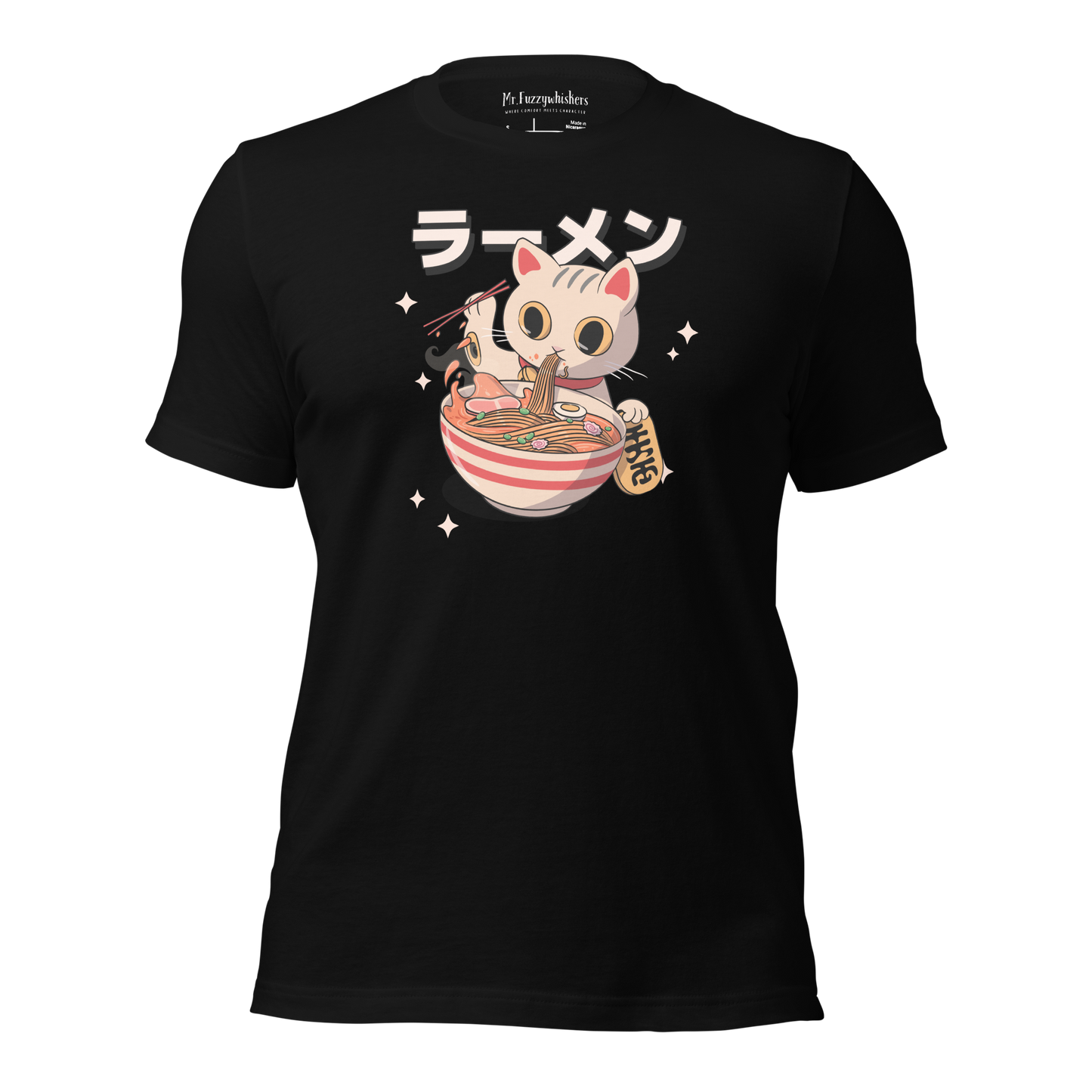 Slurp & Purr: Lucky Noodle Cat Unisex T-shirt