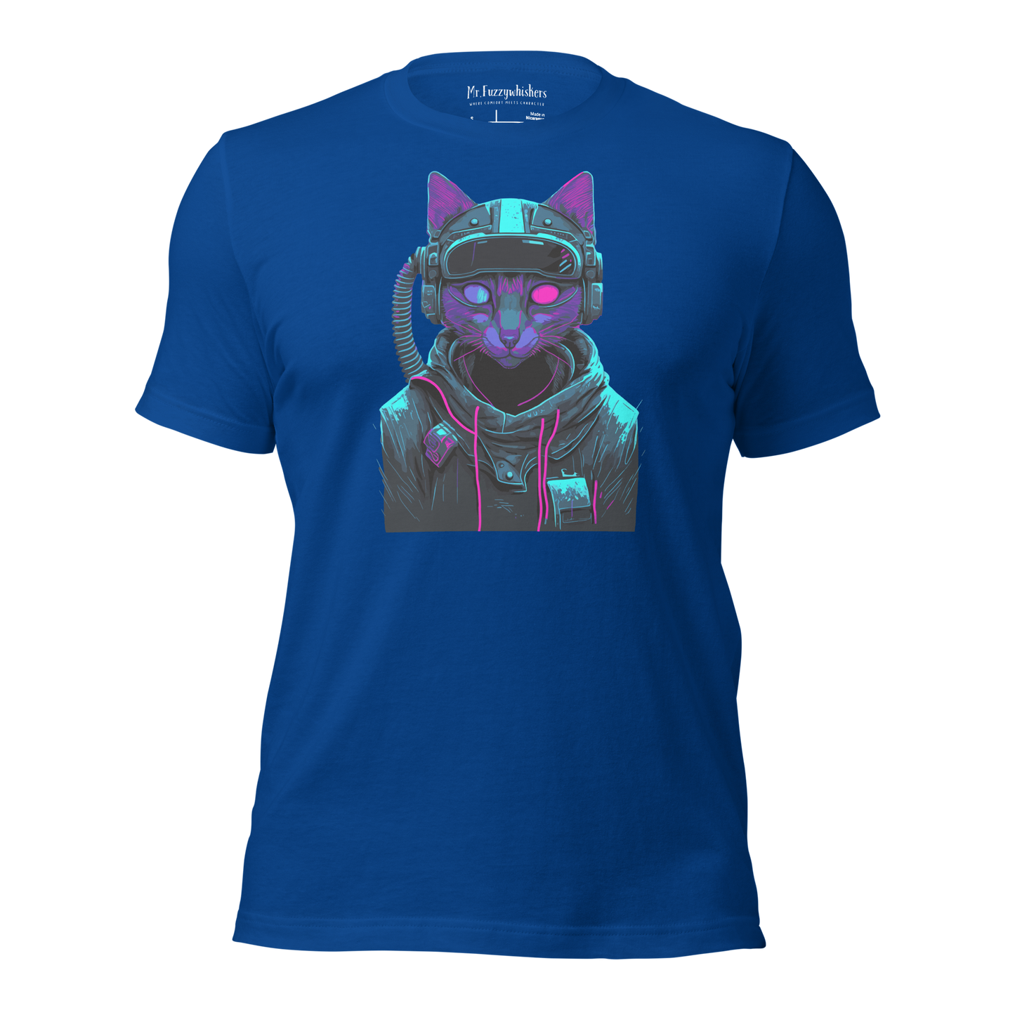 Cosmic Purr-suit: Neon Voyager Cat Unisex T-shirt