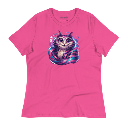 Mystical Stripes Cat: Whimsical and Colorful Fantasy Women's Relaxed T-Shirt